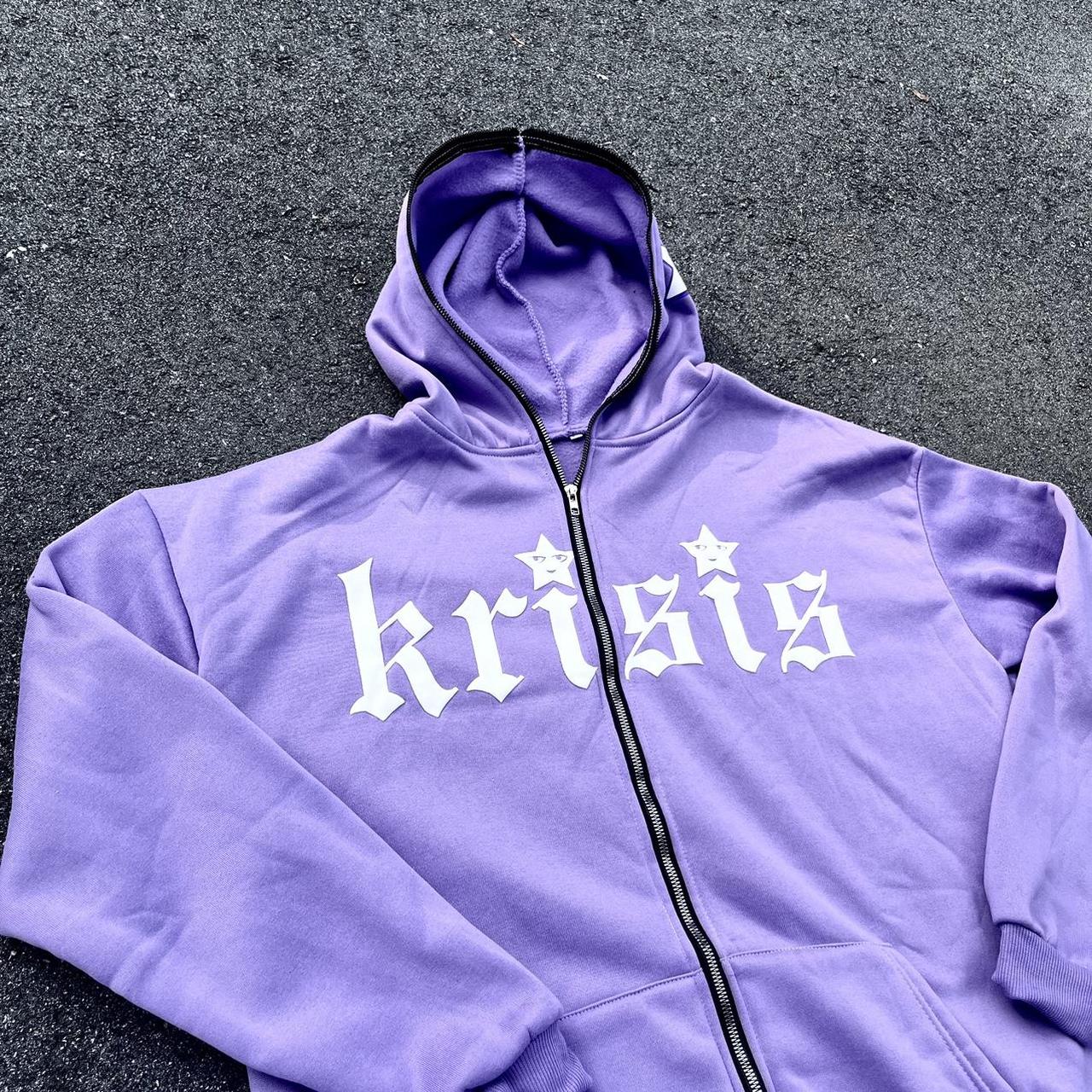 トップス REVENGE GALLERY WHITE-PURPLE ZIP HODDIE Revenge Contrast Embroidered Zip Up Purple/White | Parallel