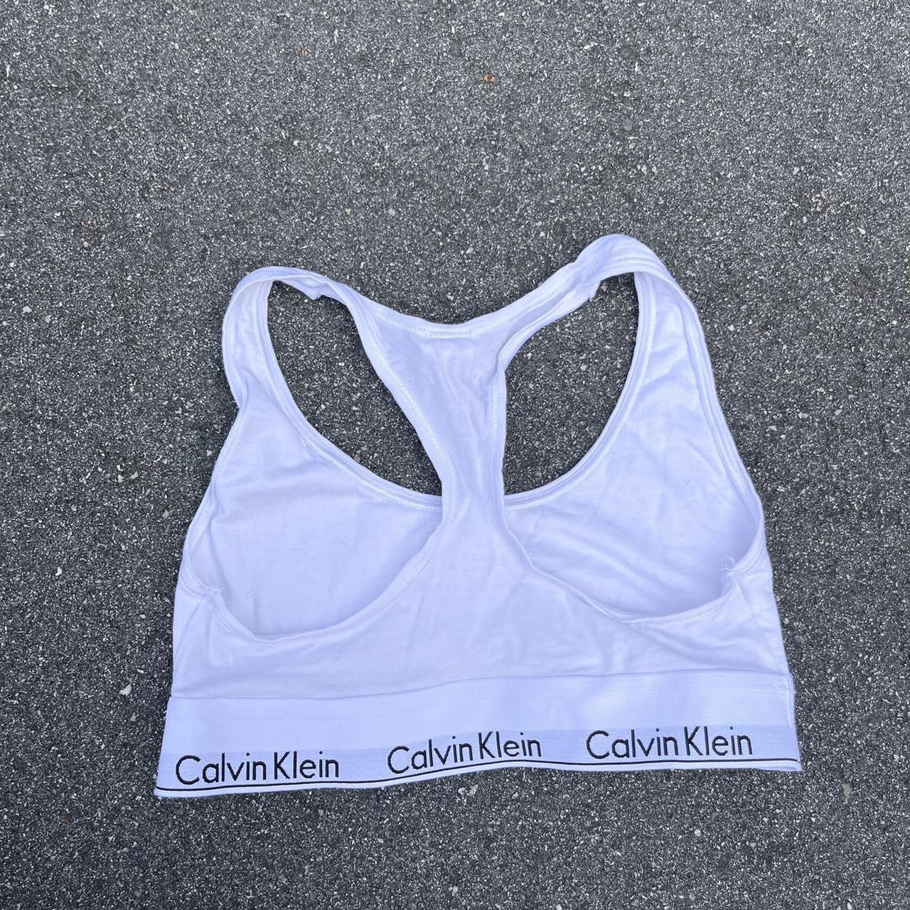 Solid white Calvin Klein lounge bra Details size