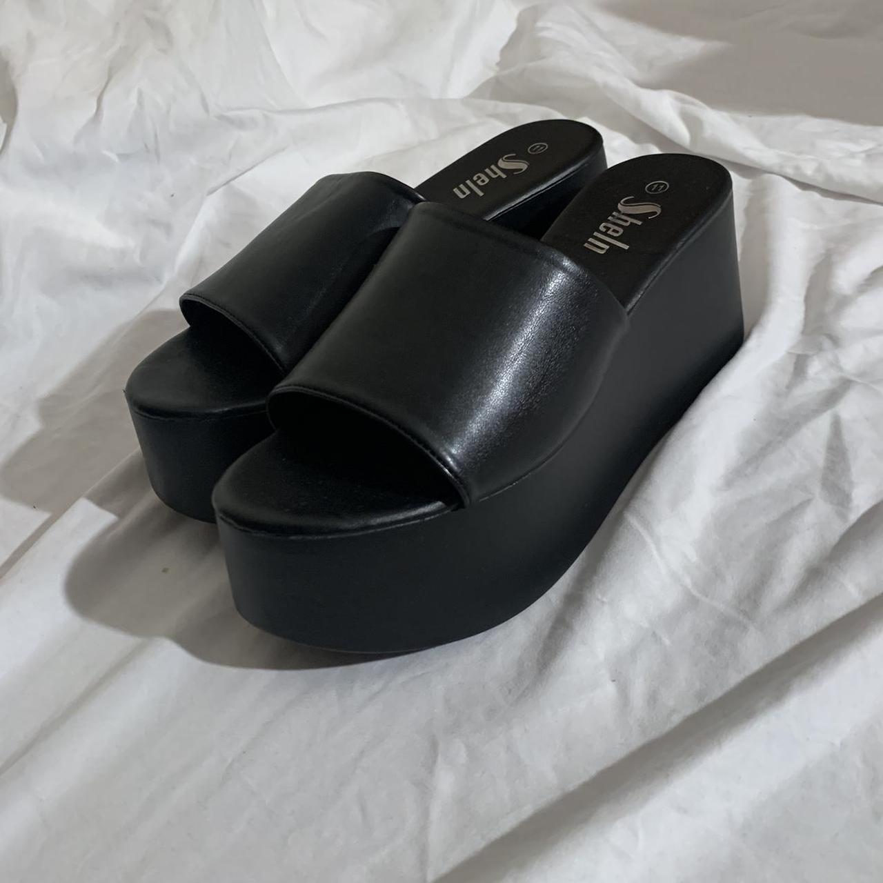 Black platform sandals size 11 hot sale