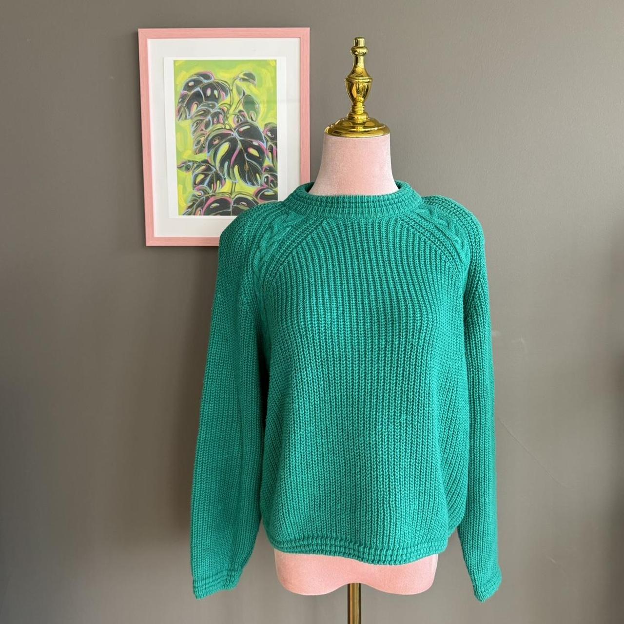 Deadstock 90s Chaus Sport Teal Sweater - petites - | Depop