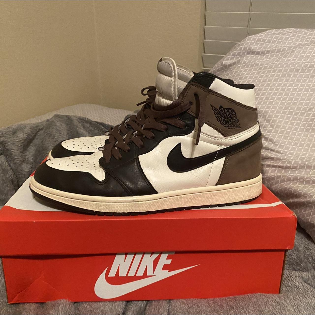mocha jordan 1 white laces
