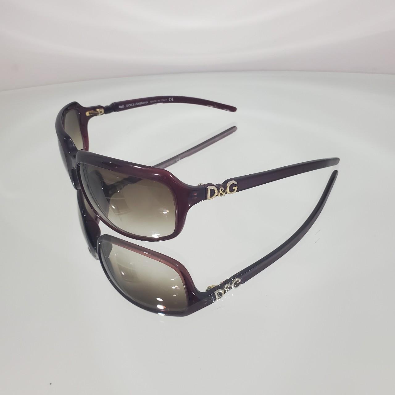 Women's Burgundy and Gold Sunglasses | Depop