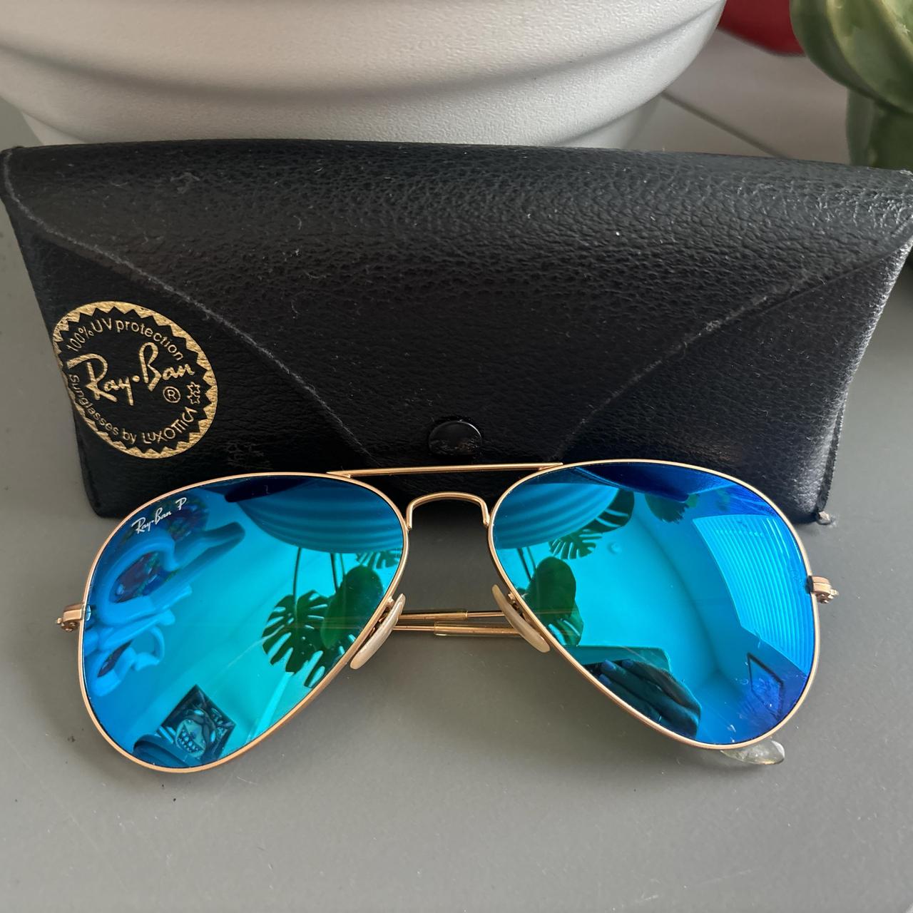 Ray-Ban Men's Sunglasses Blue/Multi – Blue #polarized, #aviator