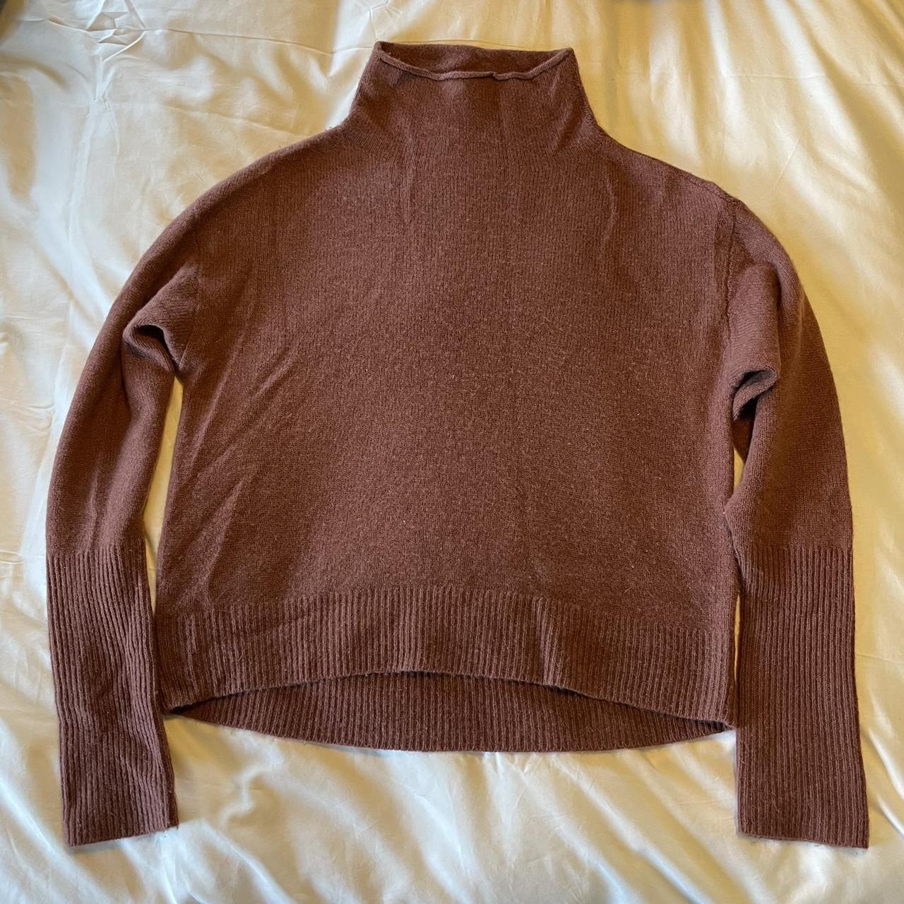 Wine colored Wilfred mock neck sweater - Depop