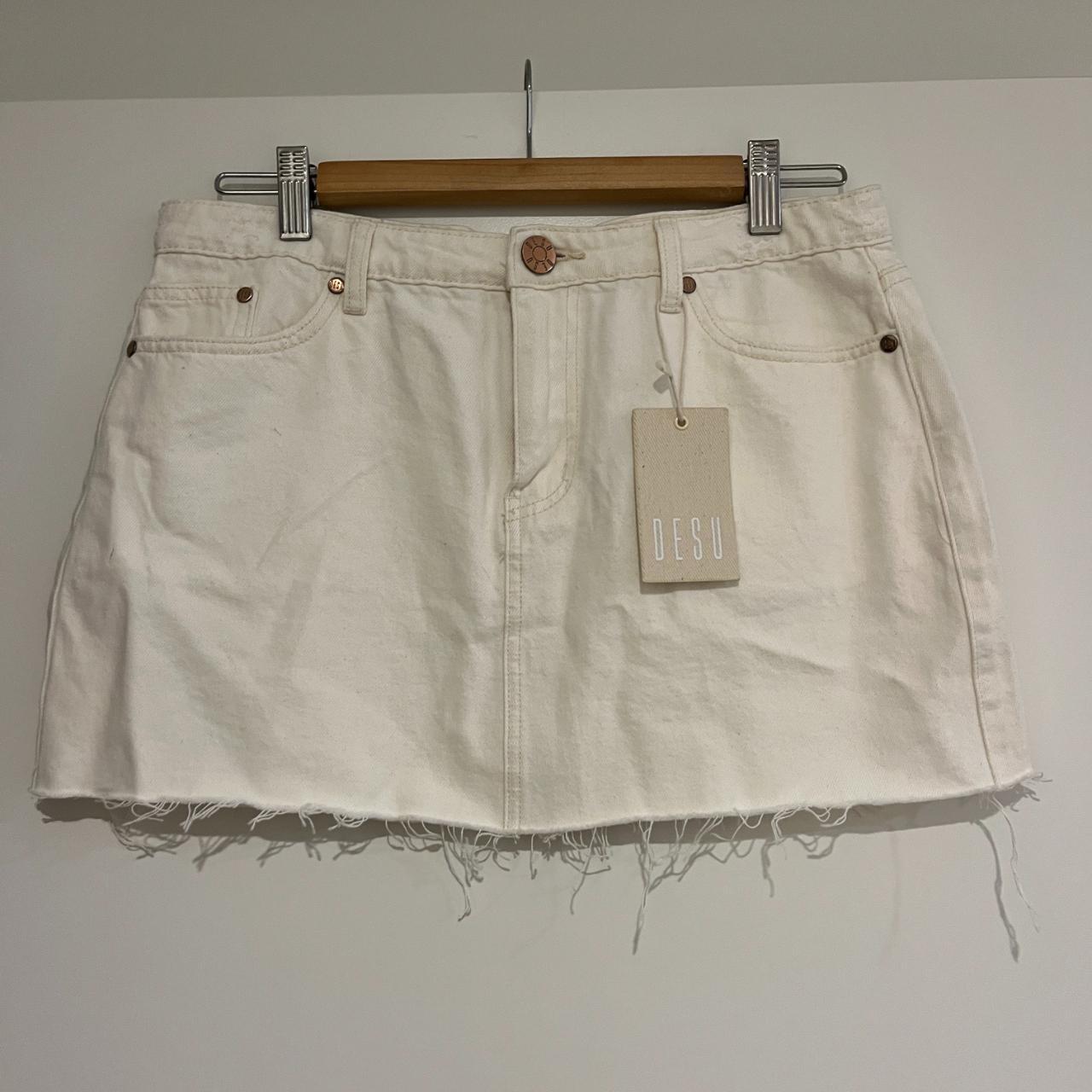 White denim skirt city beach sale