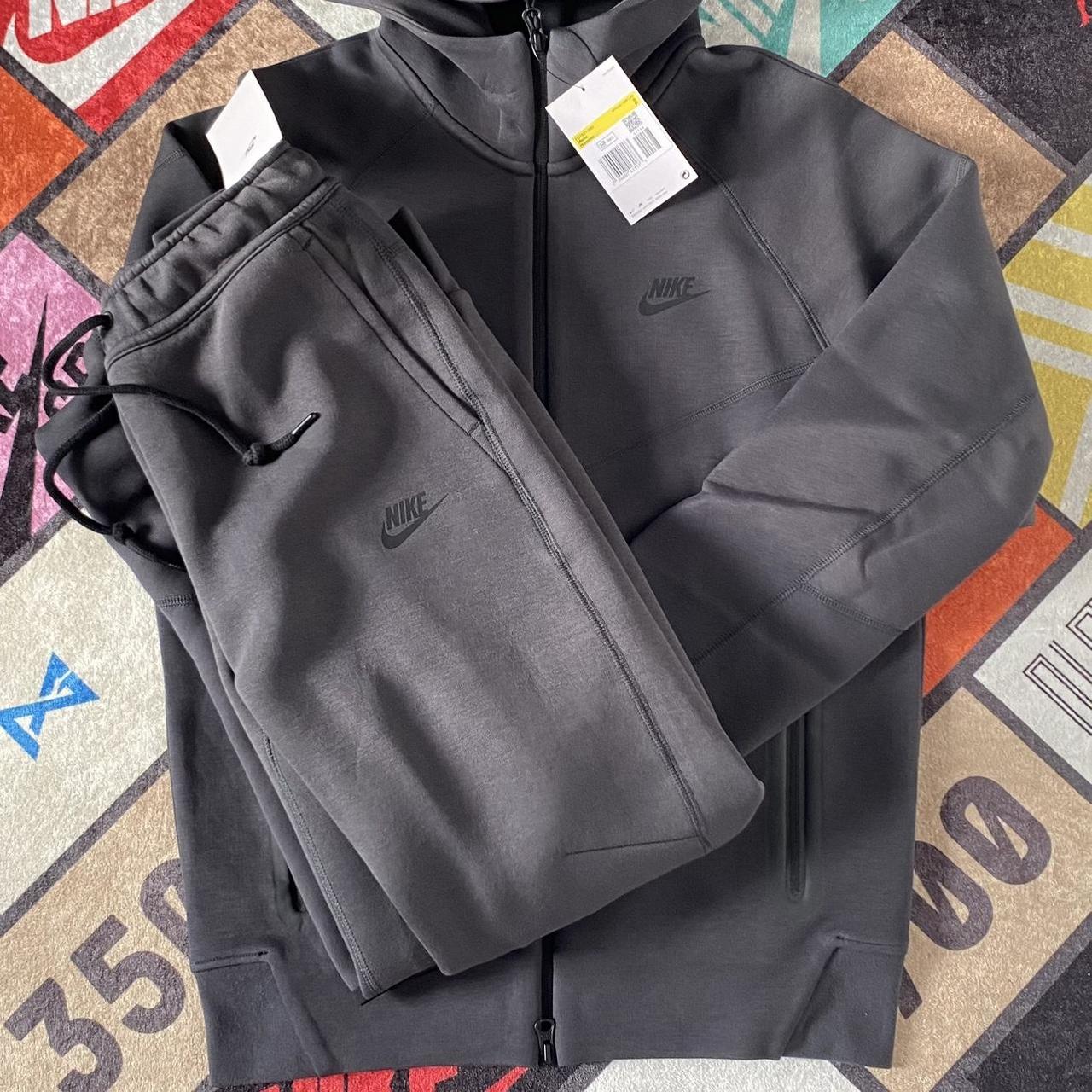 Nike tech fleece full tracksuit anthracite black Depop