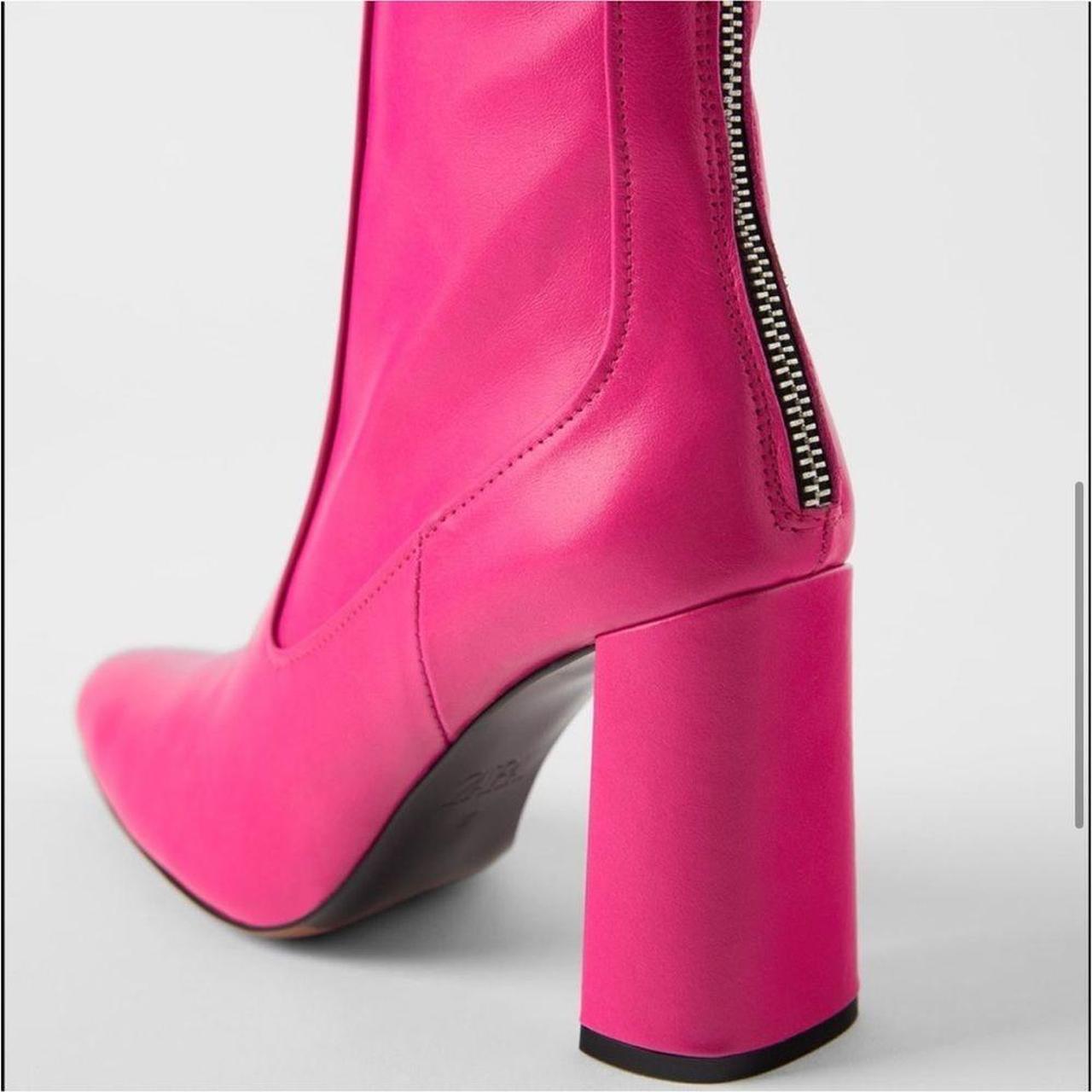 Zara Women's Pink Boots Depop