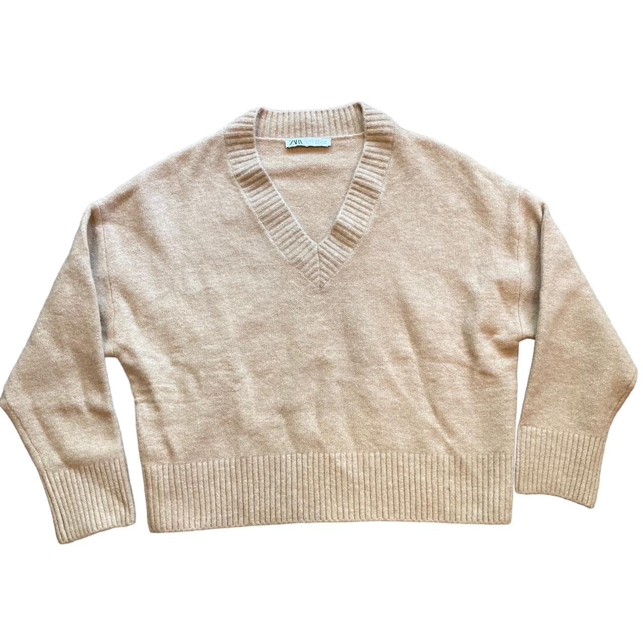 Zara cream v neck jumper Clearance