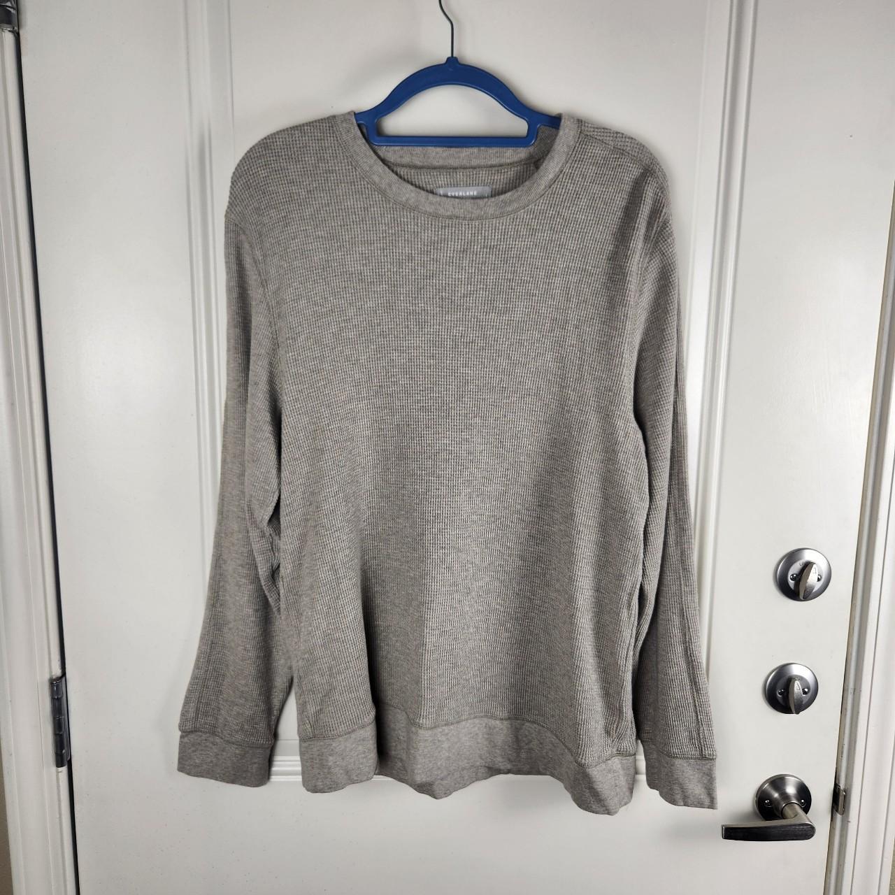 Everlane Men’s Waffle Knit Thermal Shirt Size... - Depop