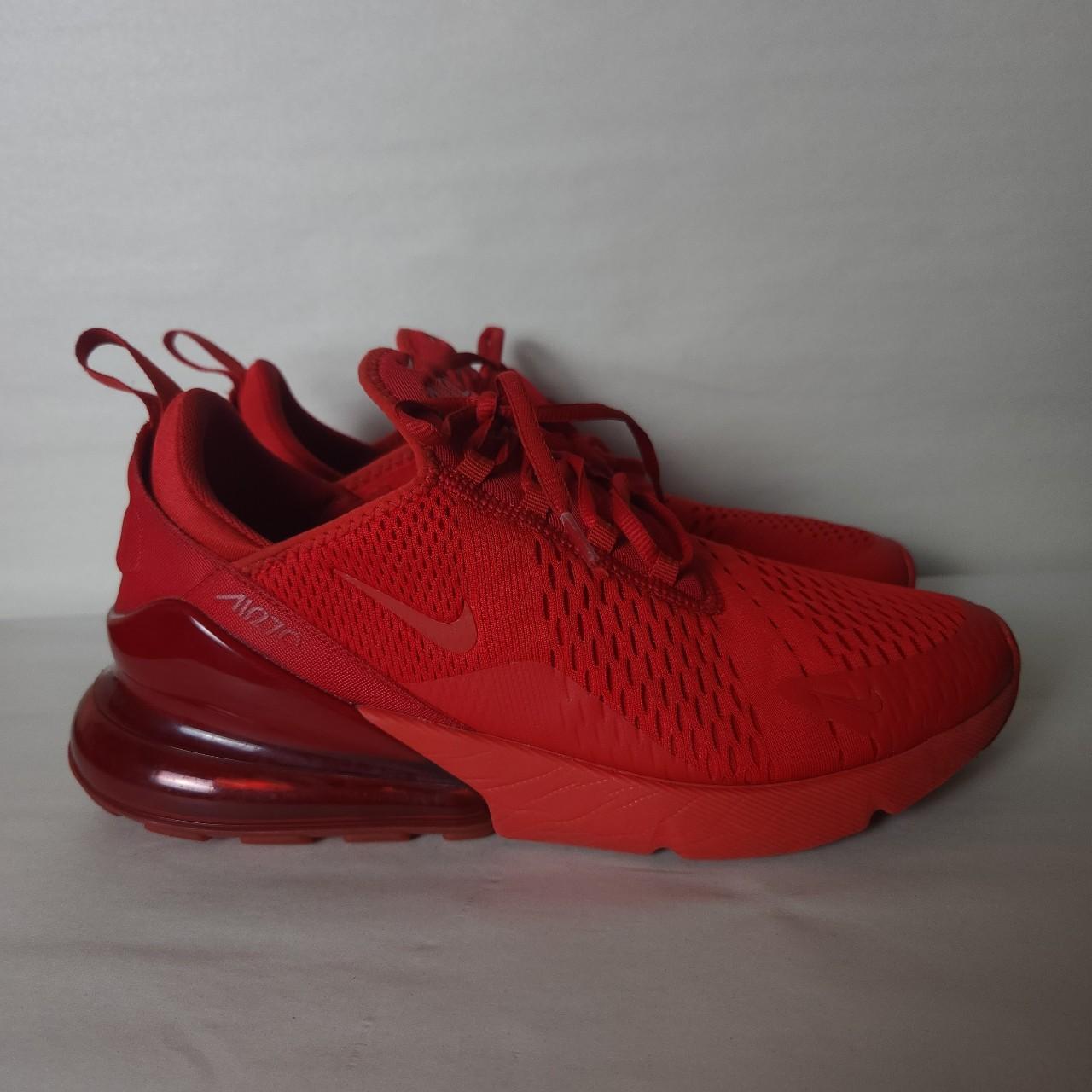 Nike Air Max 270 Mens Red Sneakers CV7544-600 Size 11.5 - Depop