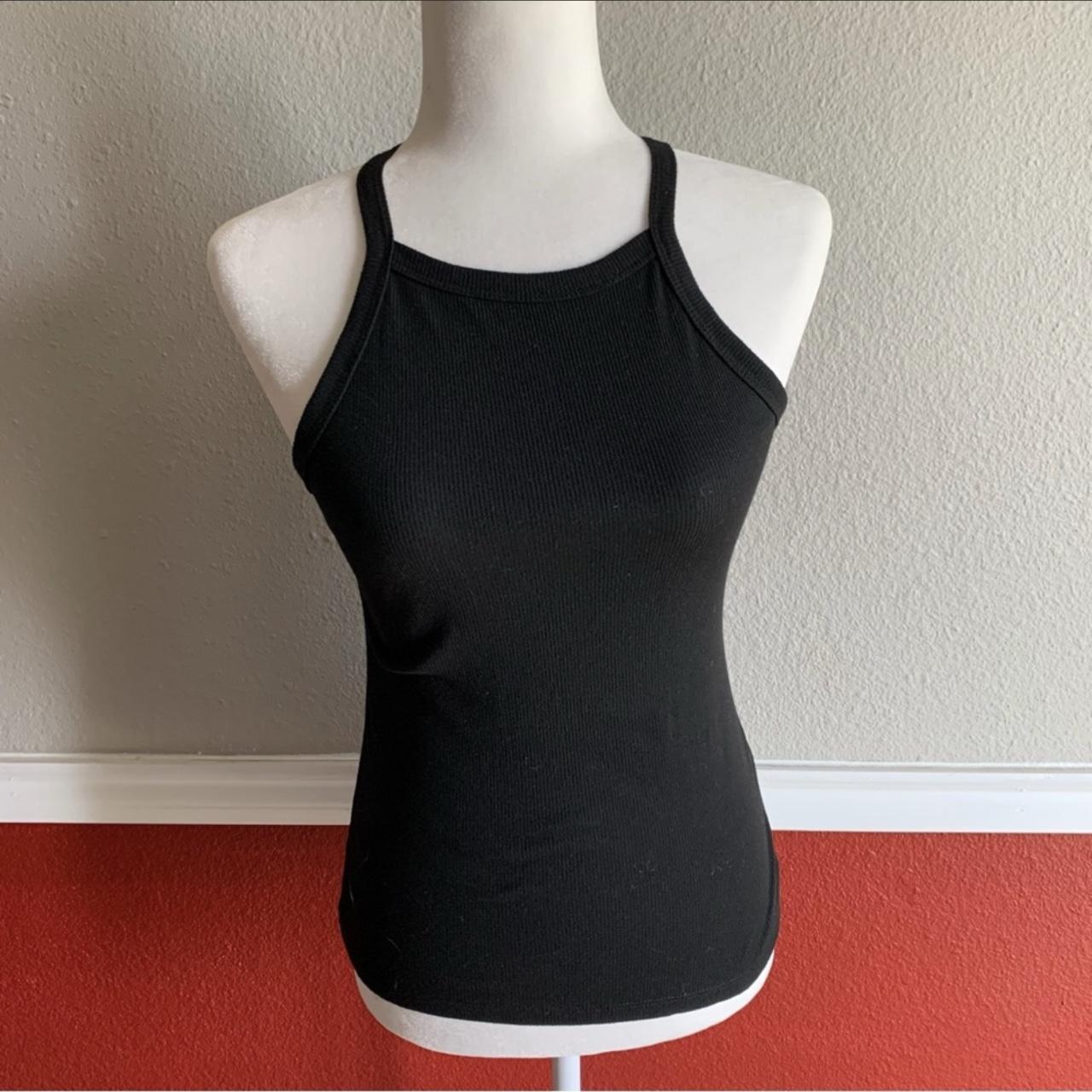 SHEIN Black High Neck Tank Top SHEIN Black High... - Depop