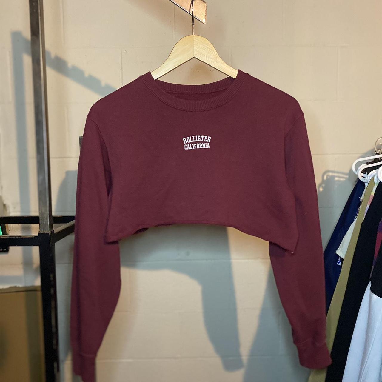 Hollister Maroon Cropped Sweatshirt, Here’s a