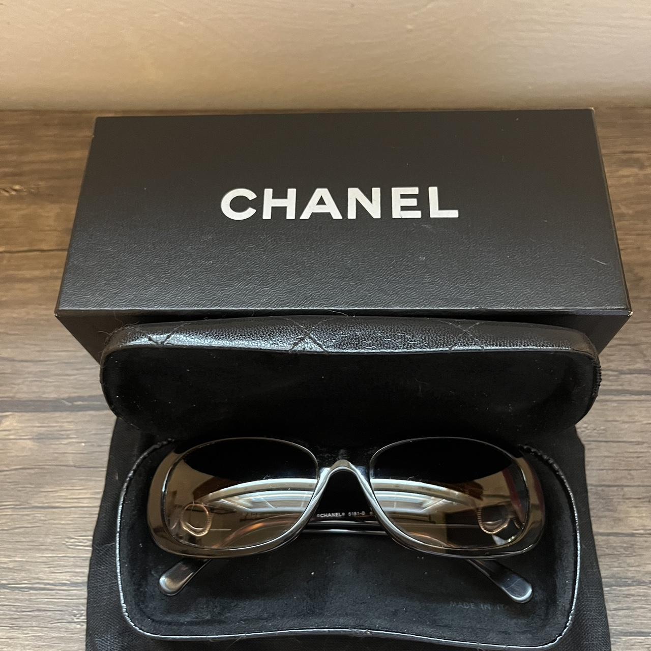 Chanel Sunglasses Used with minor scratches; still - Depop