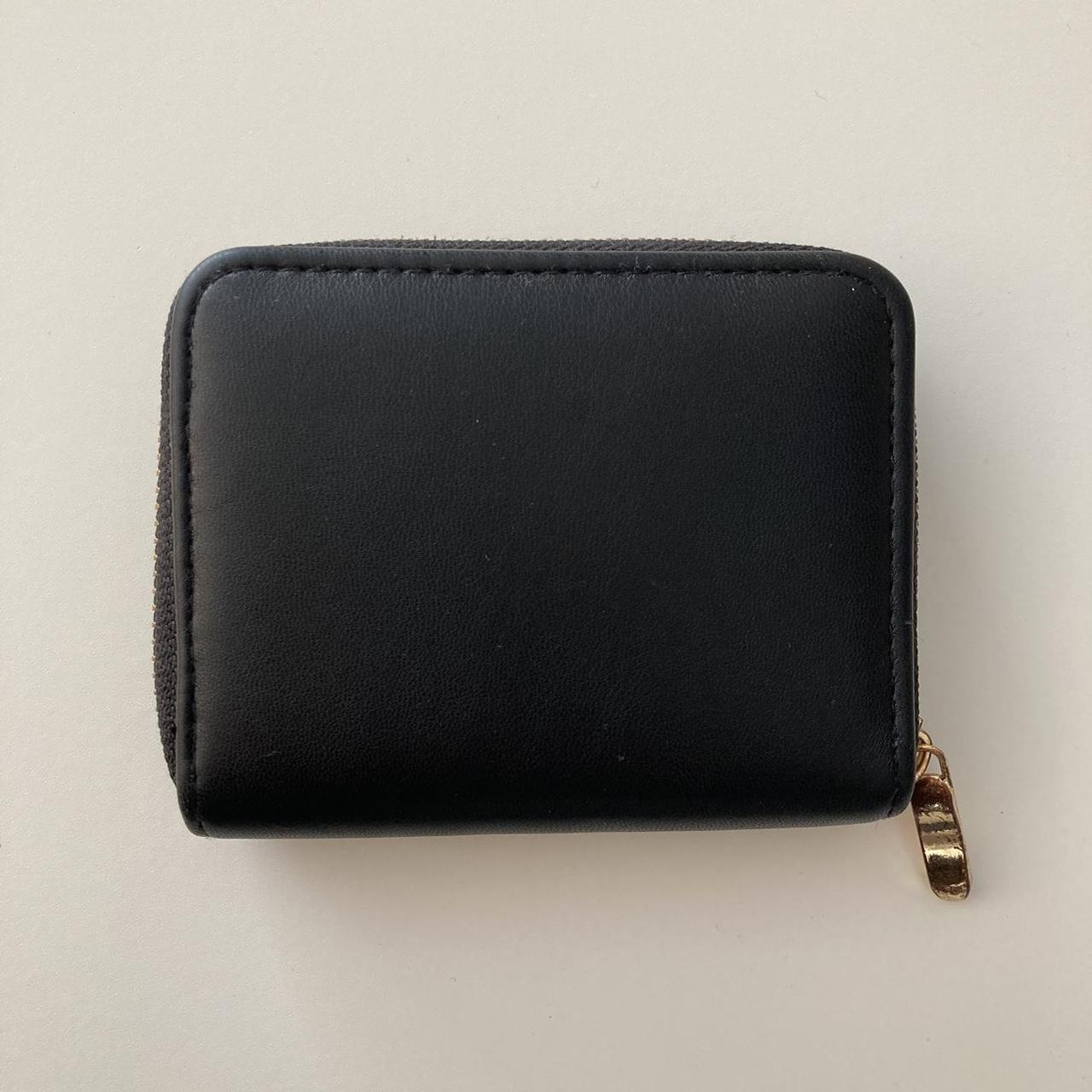 Plain black wallet with 4 card slots and coin pocket Depop