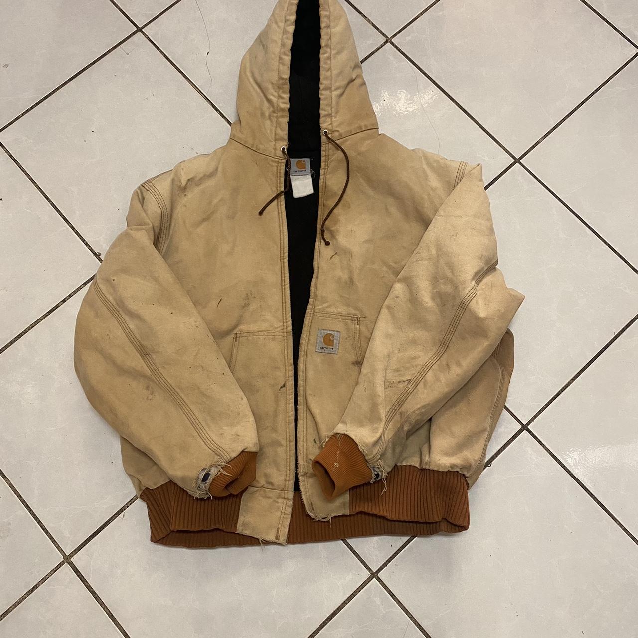 Trashed Carhartt Jacket fits like a large Open to... - Depop