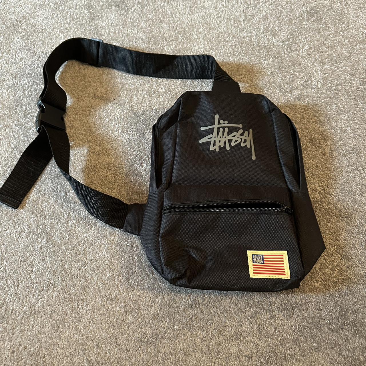STUSSY Sling Backpack Single Strap Backpack Black Depop