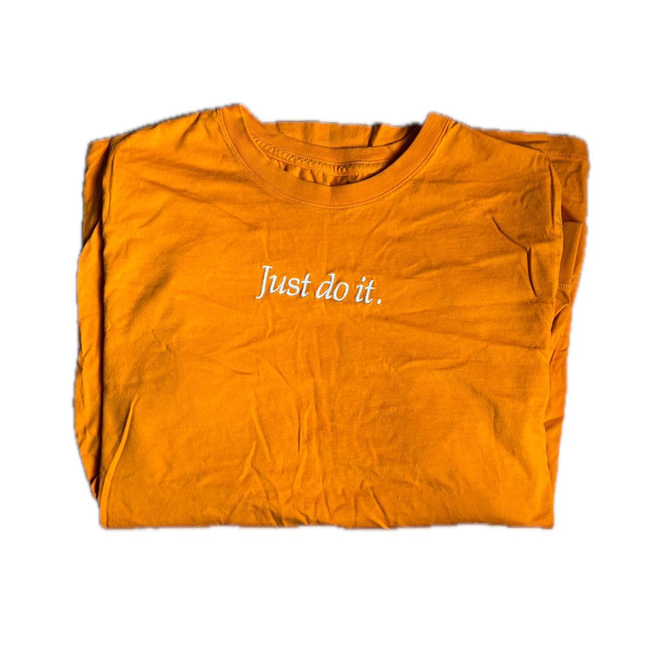 nike just do it orange shirt