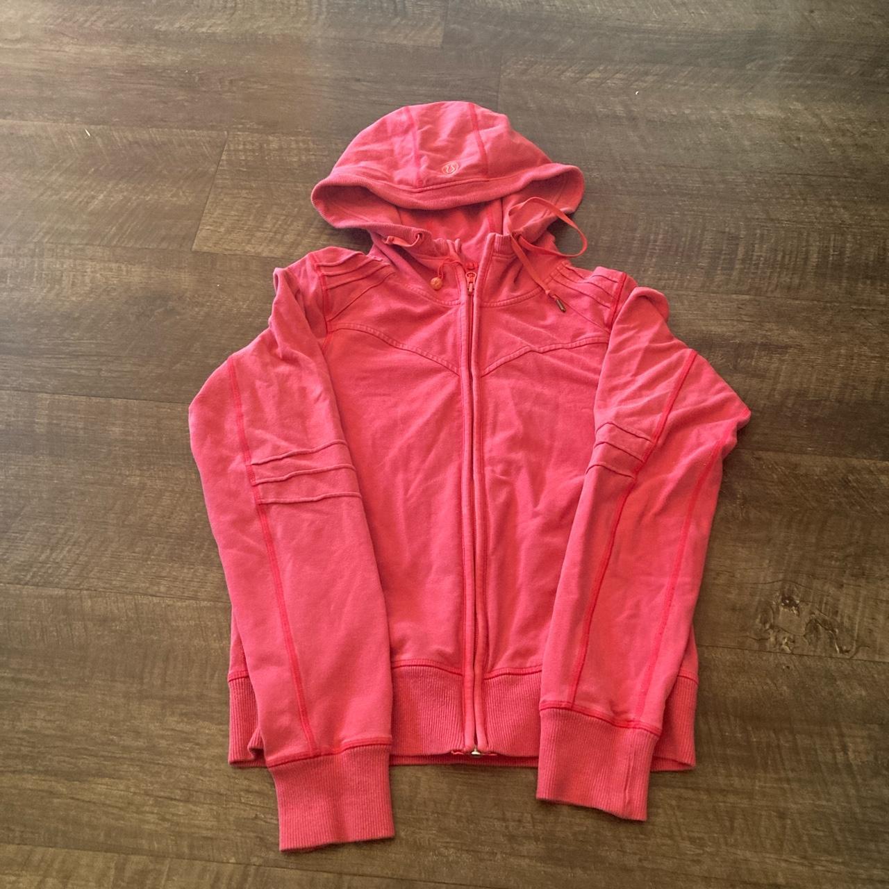 Lulu lemon pink zip up jacket Size 6 #lululemon - Depop