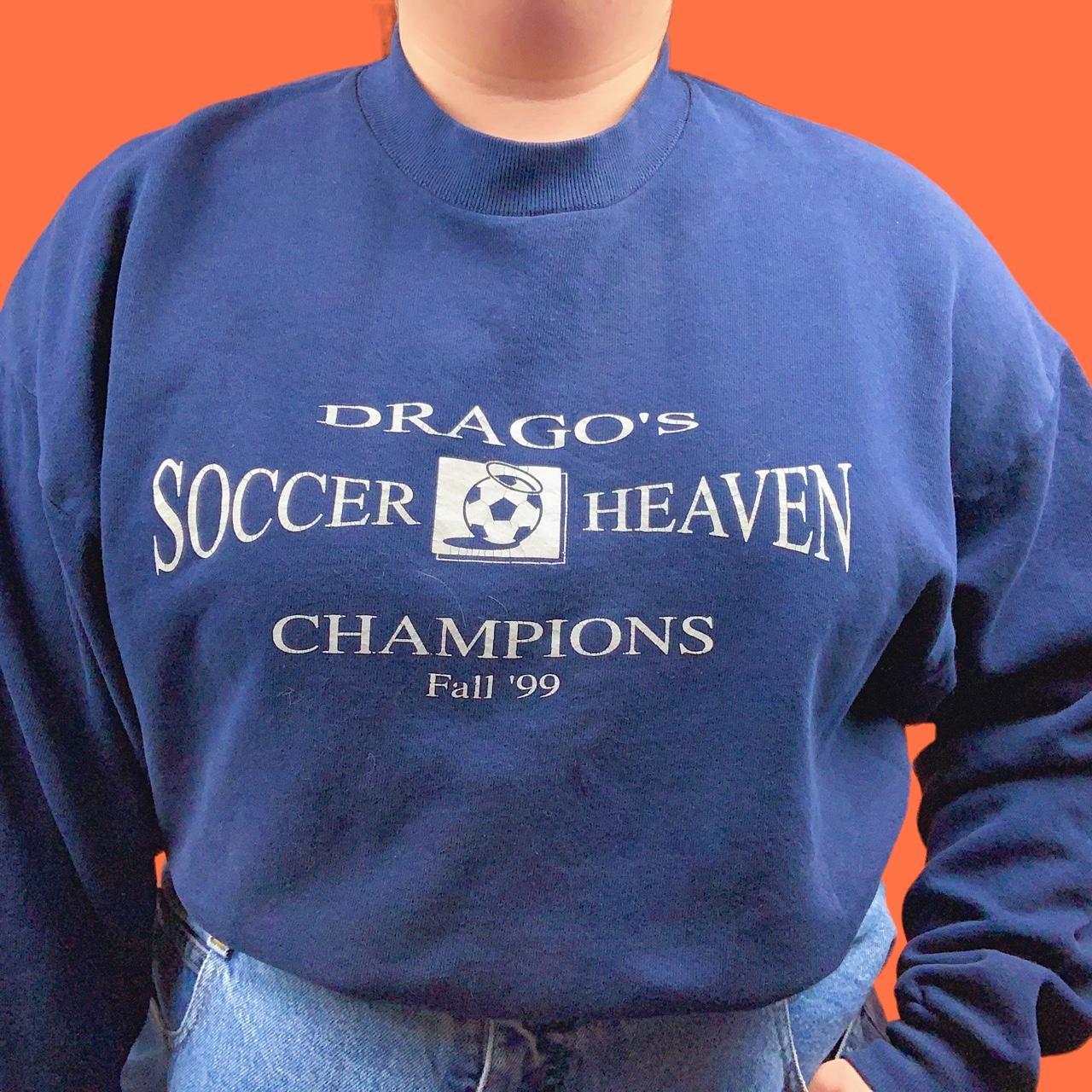 Vintage soccer sweater with cool spell out from the... Depop