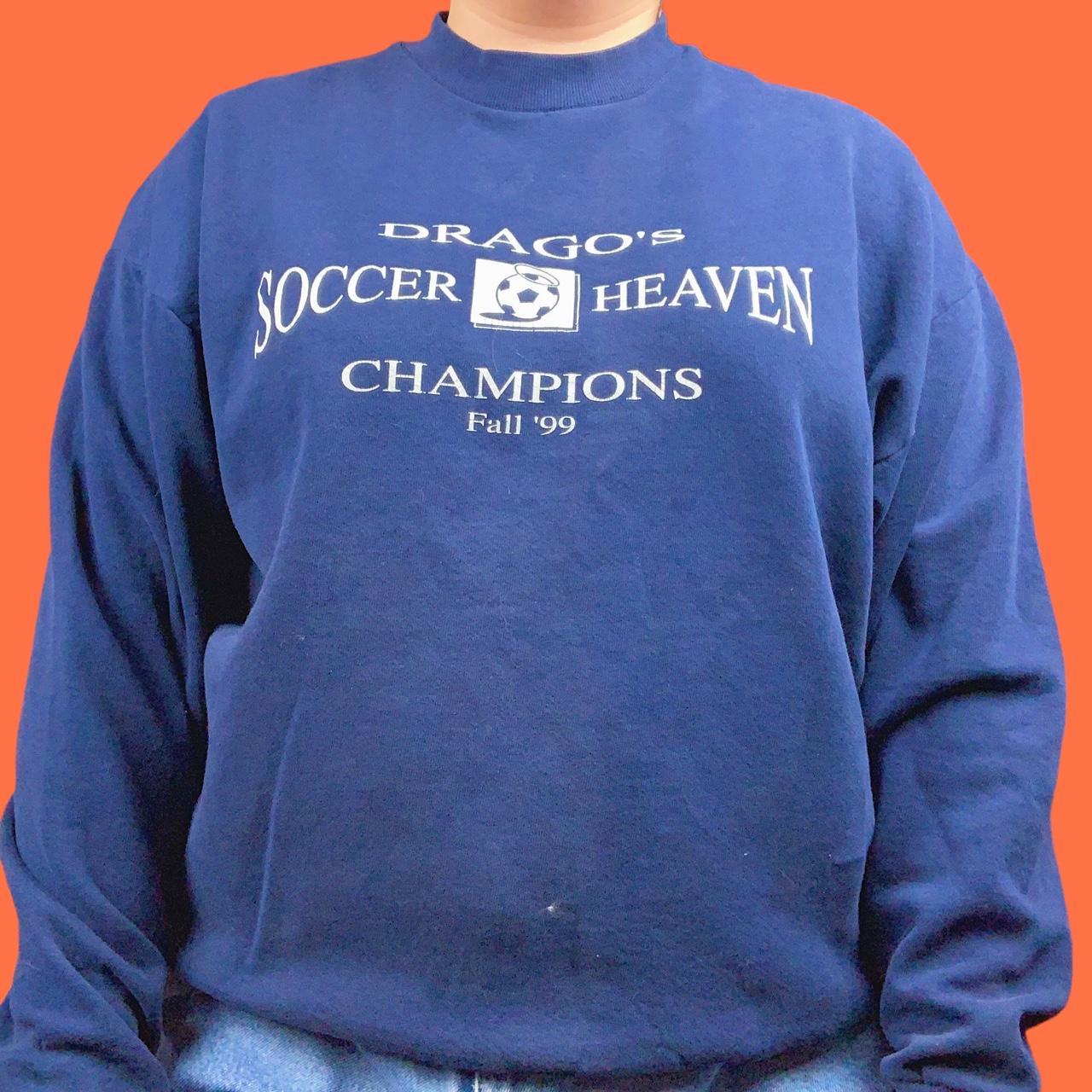 Vintage soccer sweater with cool spell out from the... Depop