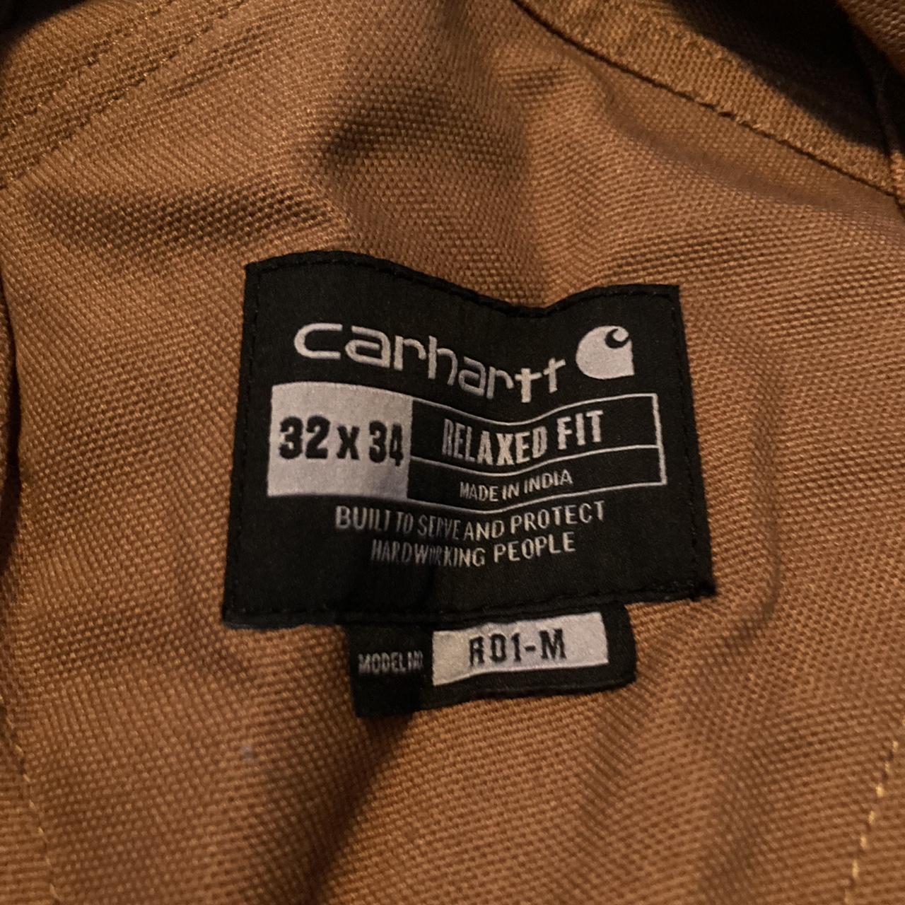 Carhart overall double knee Brown color worn... - Depop