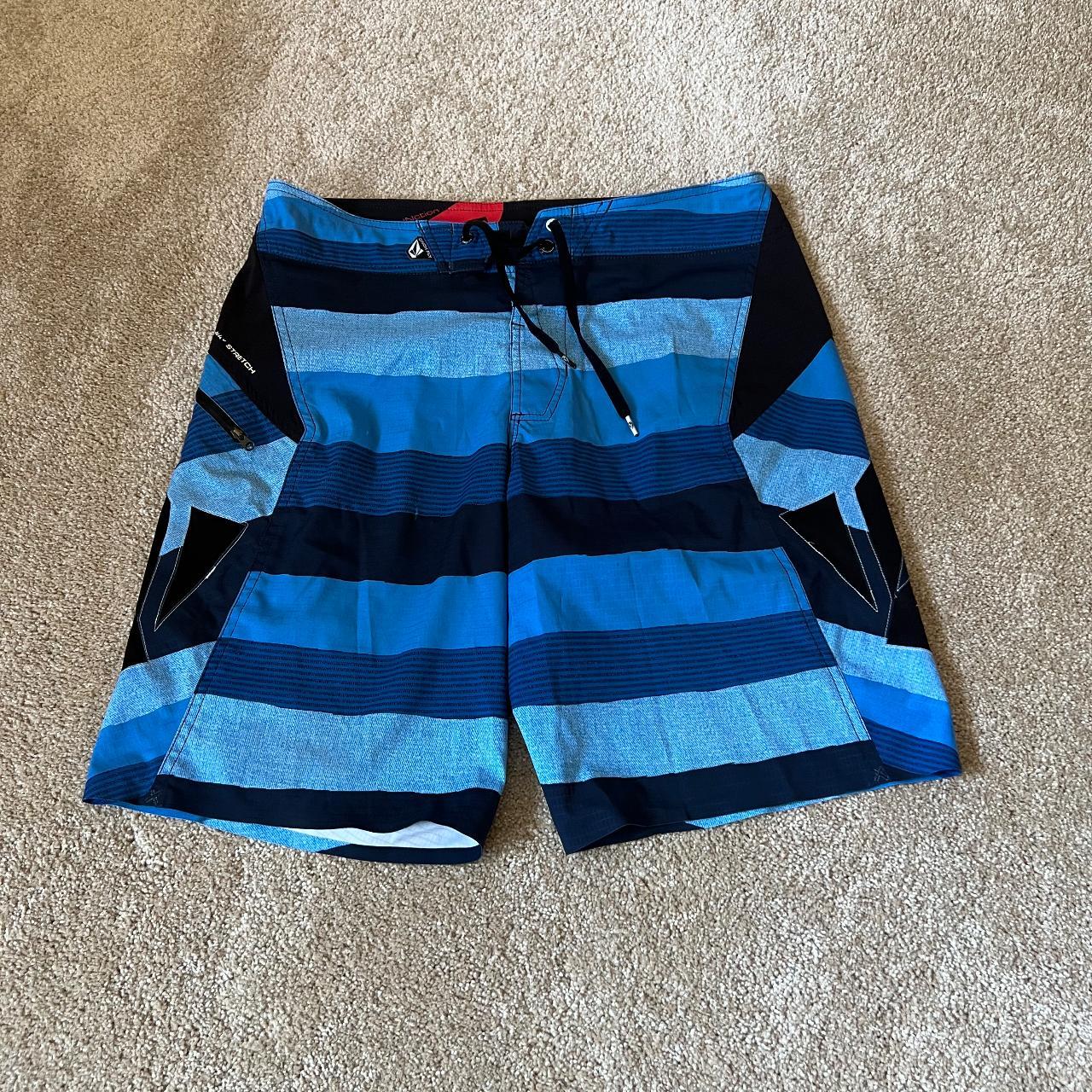 Volcom Men's Blue and Navy Swim-briefs-shorts | Depop