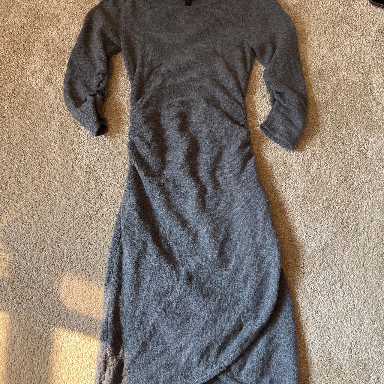 BCBG Maxiazria Grey long sleeve sweater dress size Depop