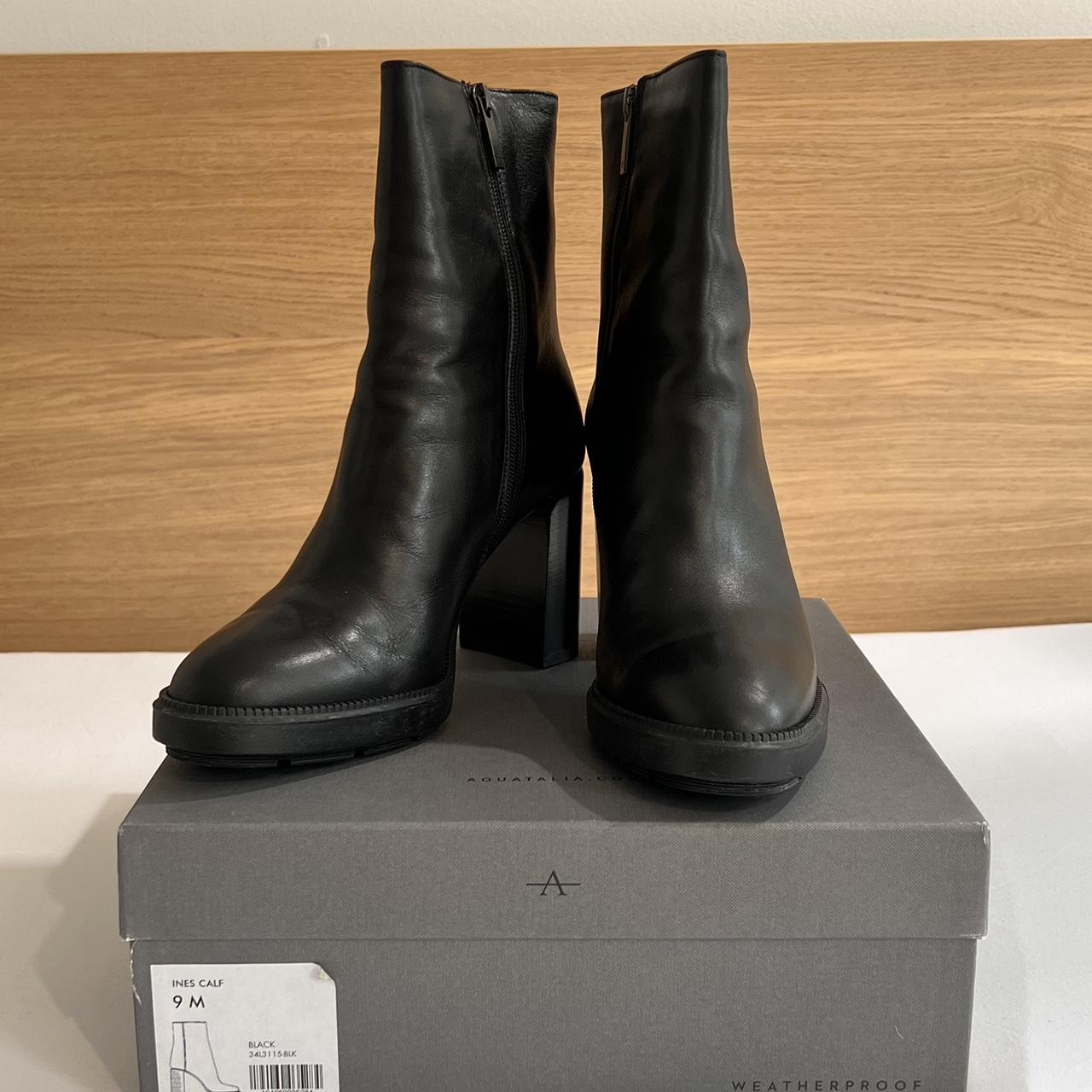 Aquatalia INES matte black waterproof leather boots Depop