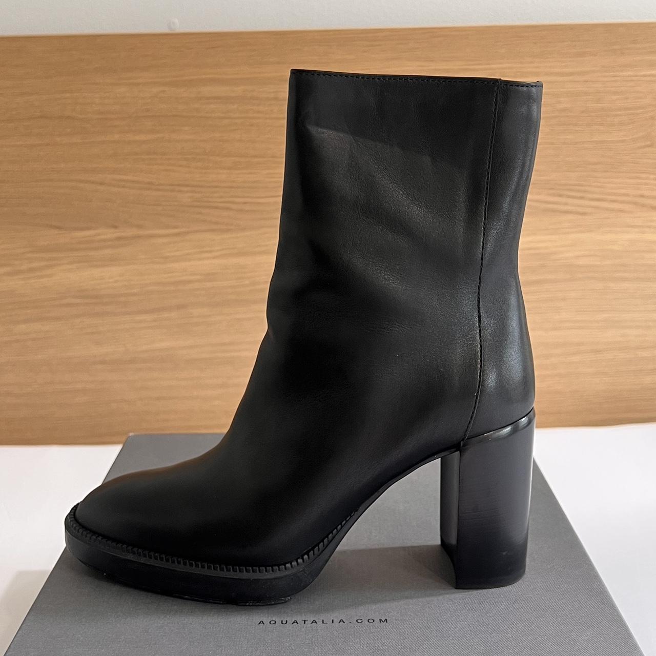 Aquatalia INES matte black waterproof leather boots