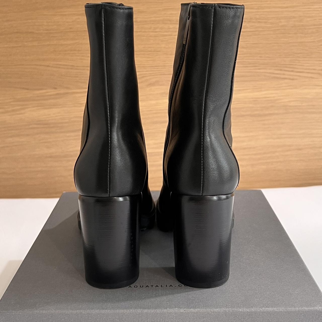 Aquatalia INES matte black waterproof leather boots