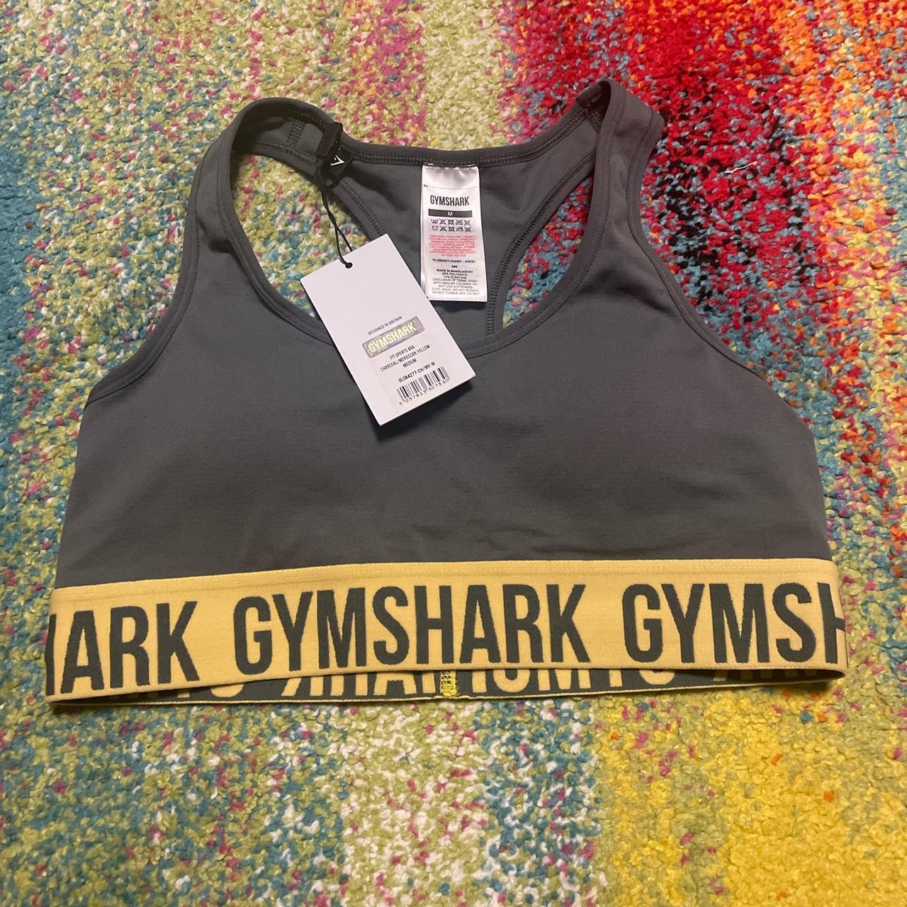 Gymshark Women's Orange and Grey Bra (2)