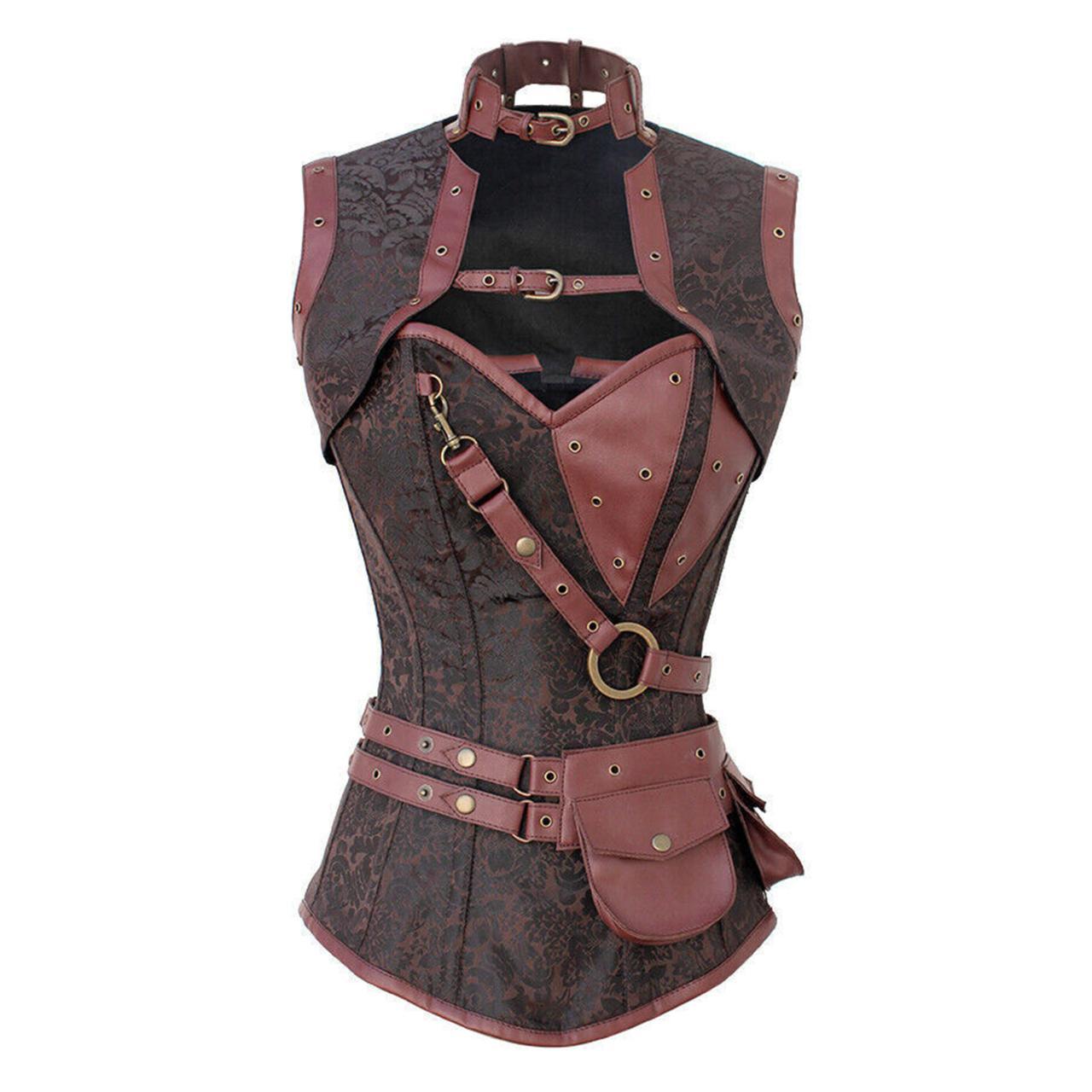 Brown Steampunk Underbust Corset New Super Sexy - Depop