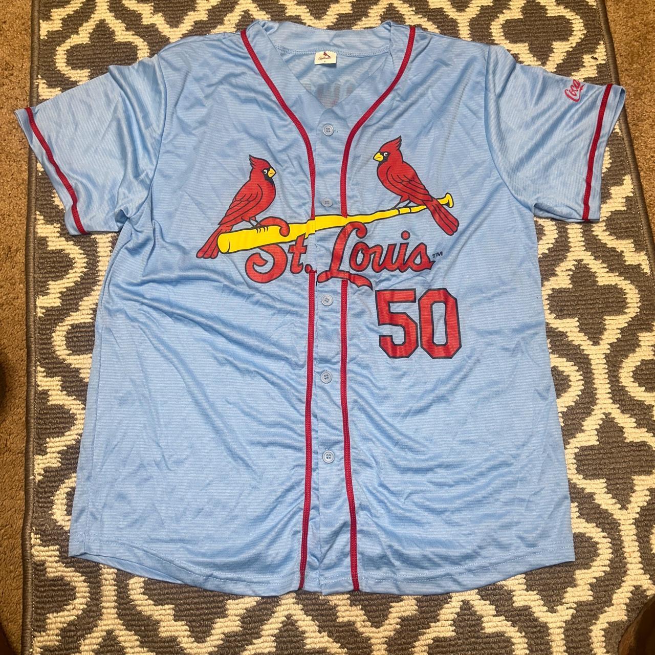 St.Louis Cardinals vintage baby blue jersey\shirt - Depop