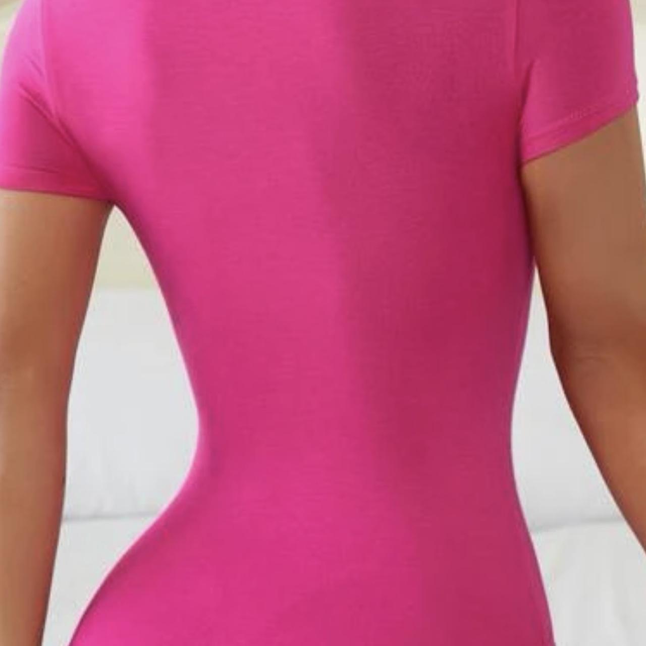 Shein Womens Pink Short Sleeve Bodysuit Size Medium