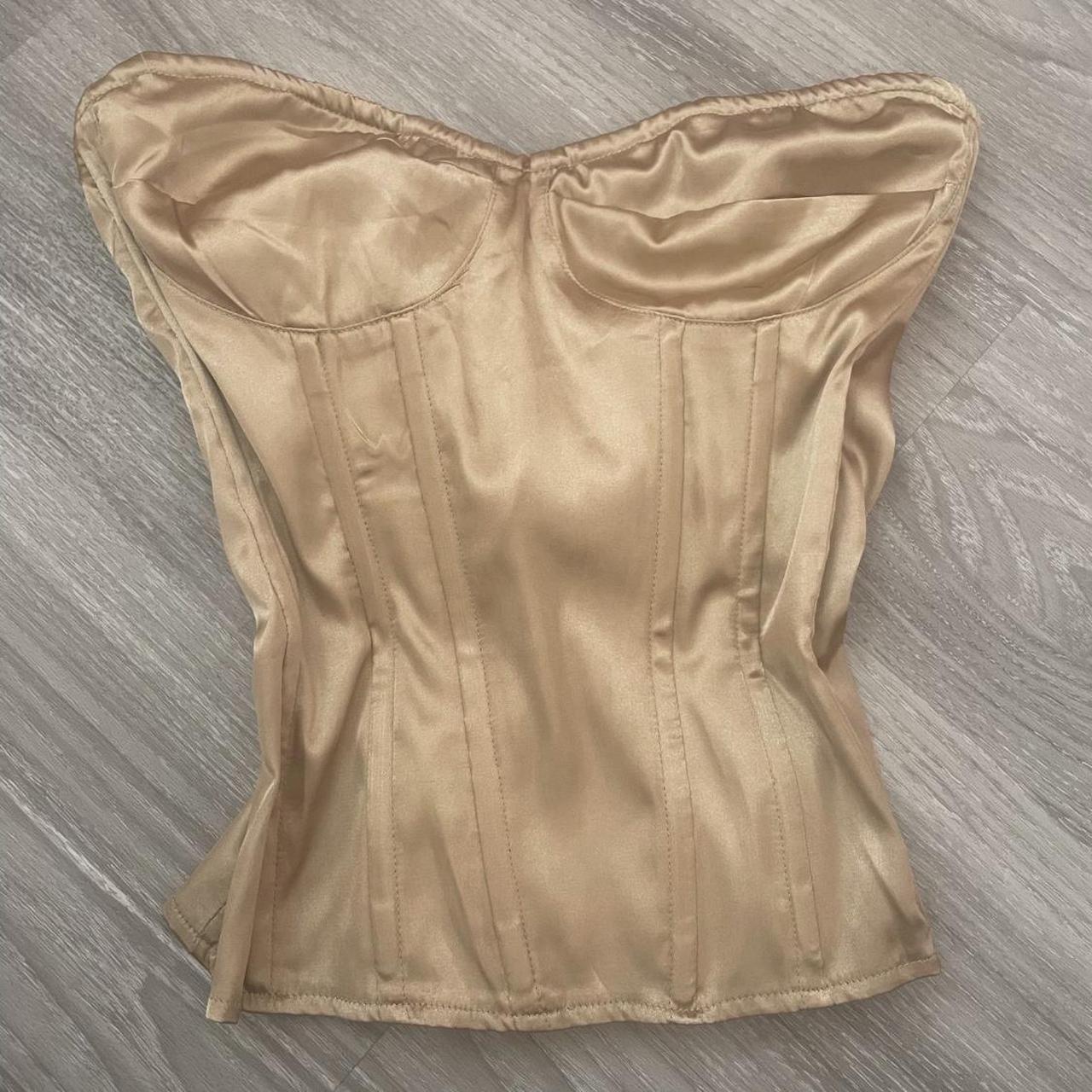 Gold Corset Top Size-8 Never worn - Depop