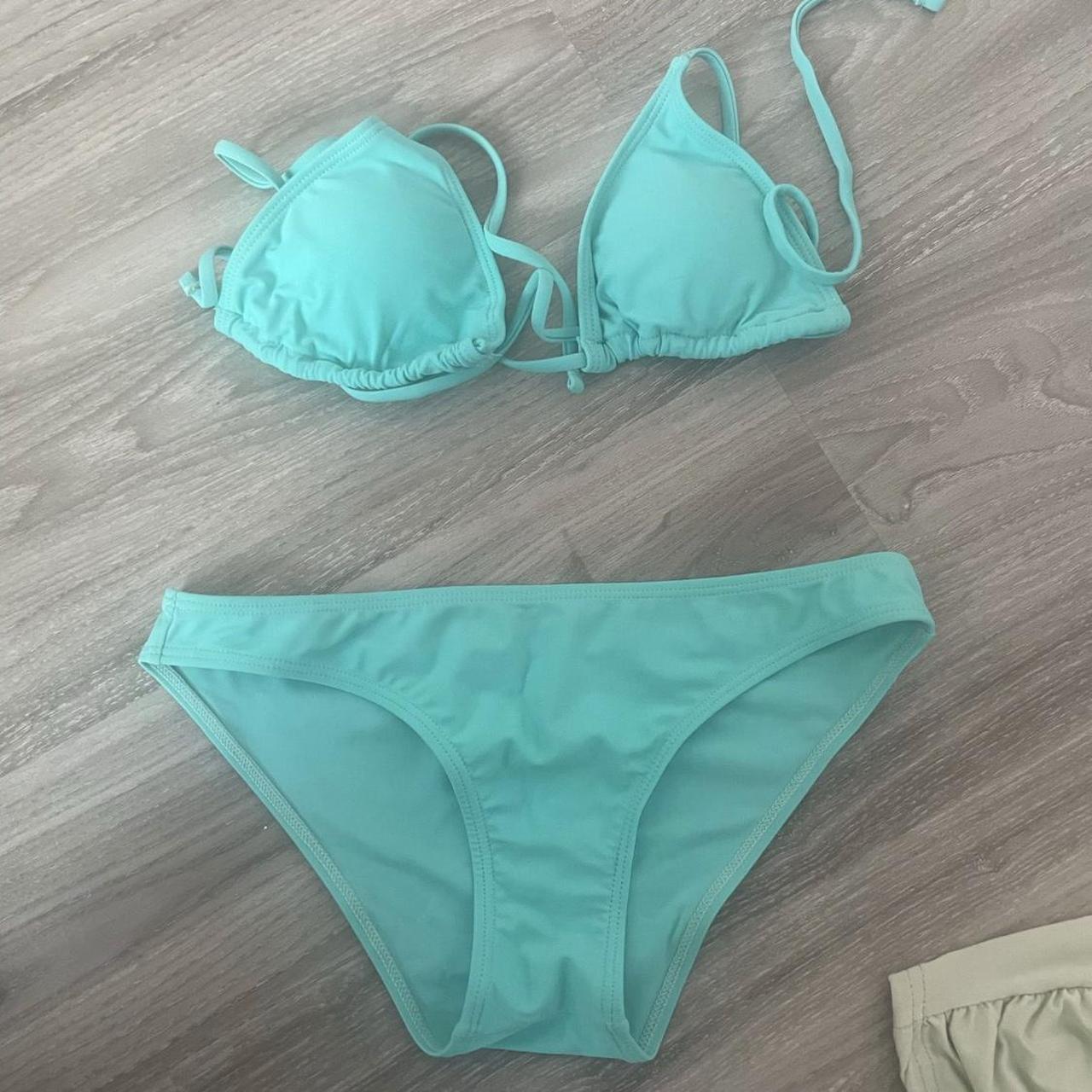 SHEIN Women's Blue Bikini-and-tankini-tops | Depop