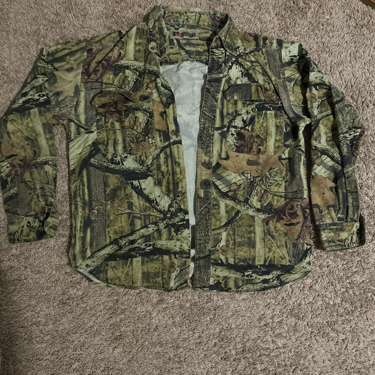 Vintage Russell outdoors camo jacket -fits like a... - Depop