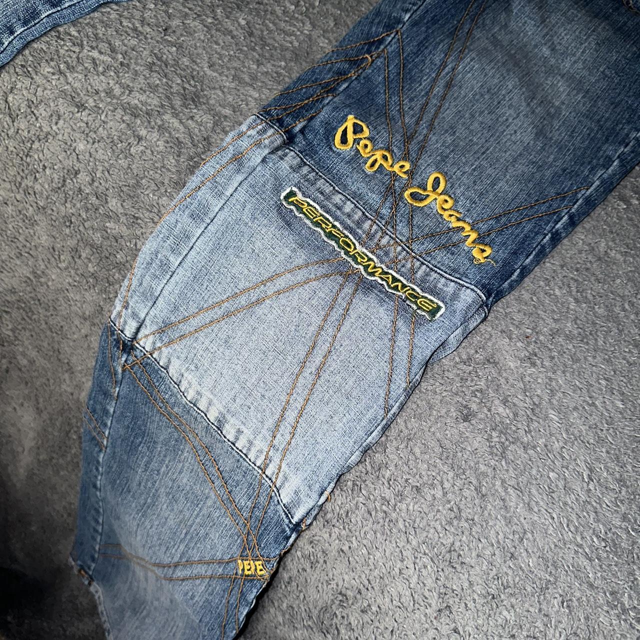 Pepe Jeans Women's Blue and Yellow Jeans | Depop