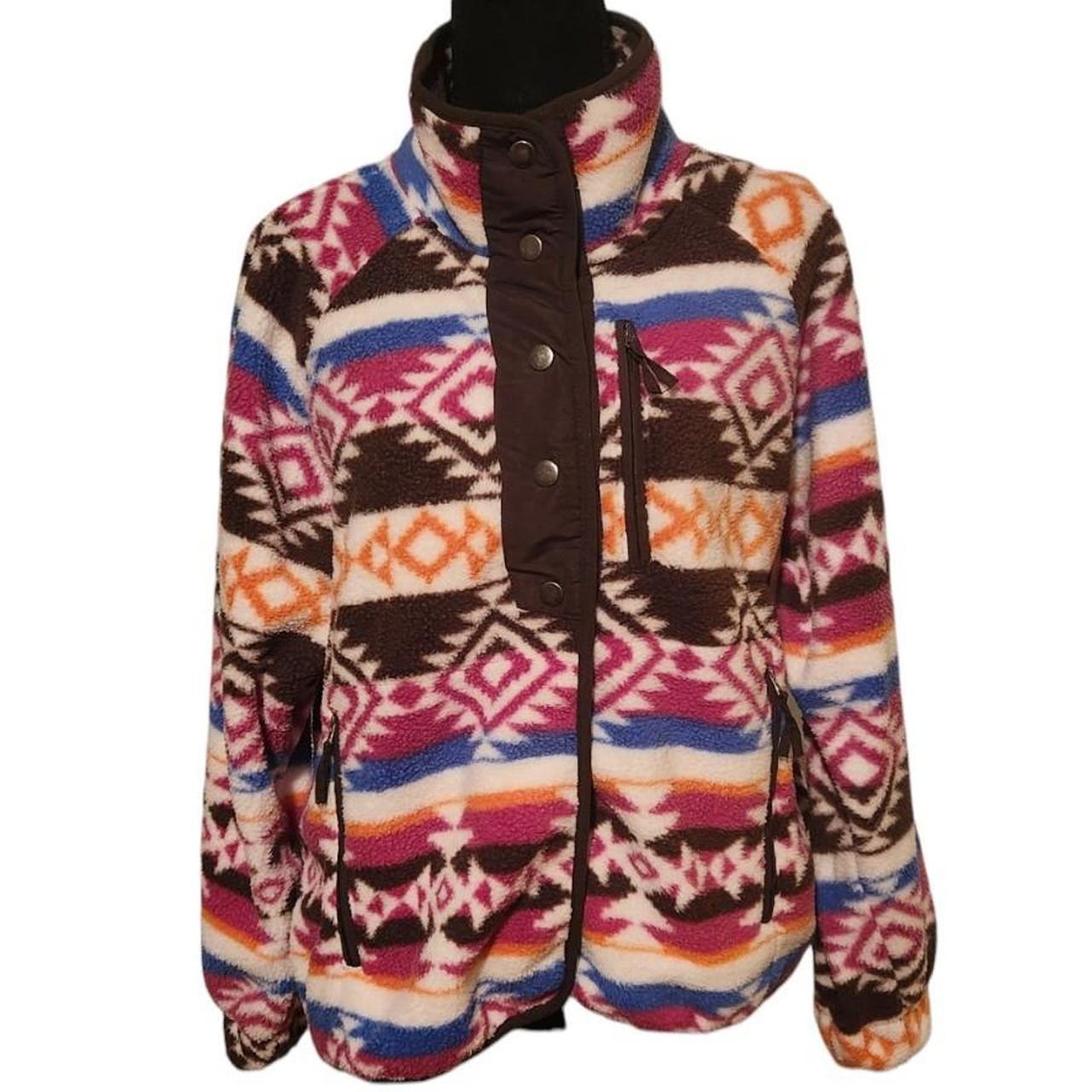 NWT Aztec Print Fleece Jacket NWT Depop   P0 