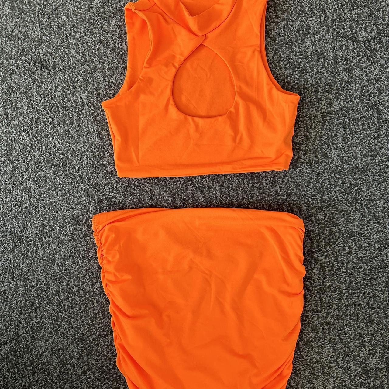 Orange 2 piece set Size 6 Worn once, perfect... Depop