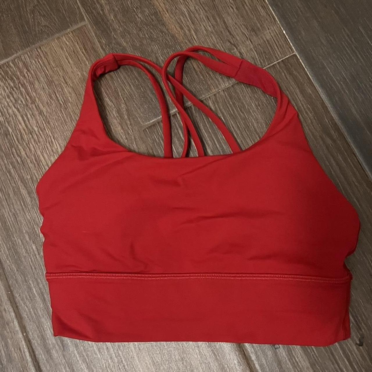 red lululemon sports bra