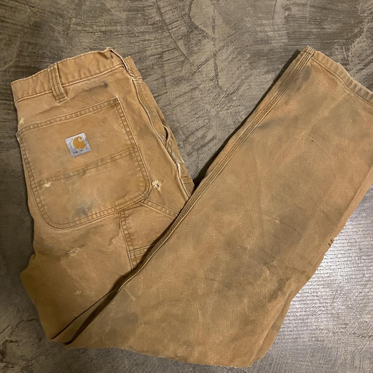 Sick distressed Carhartt double kneed pants!!! Size-... - Depop