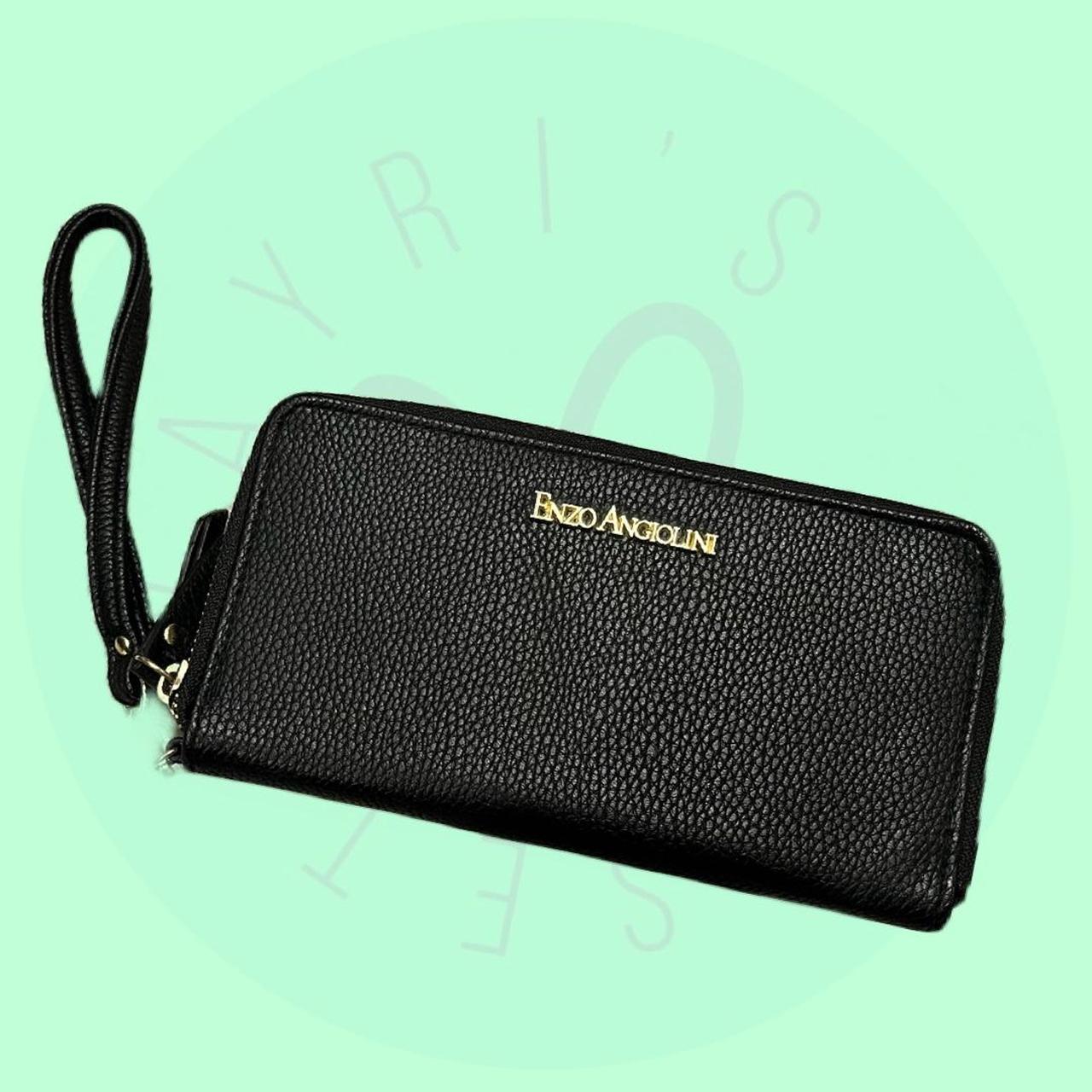 Black Vegan Vintage Leather Clutch/Wristlet