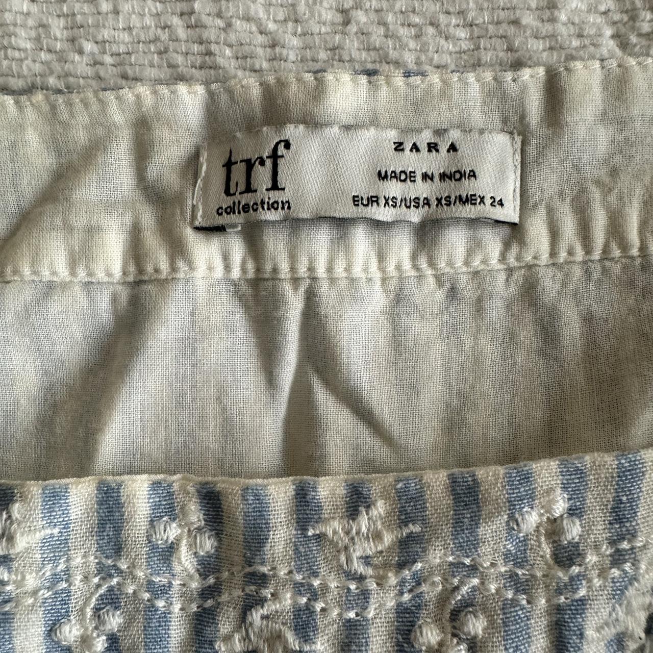 Zara blue top with ruffles on the shoulders. Size... Depop