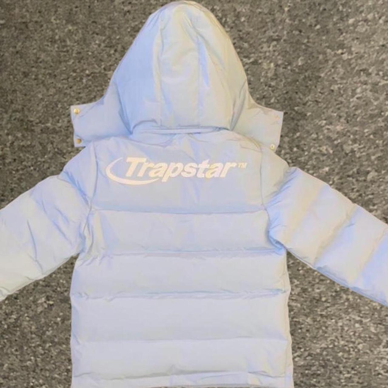 TRAPSTAR HYPERDRIVE HOOD PUFFER JACKETICE BLUE •... Depop