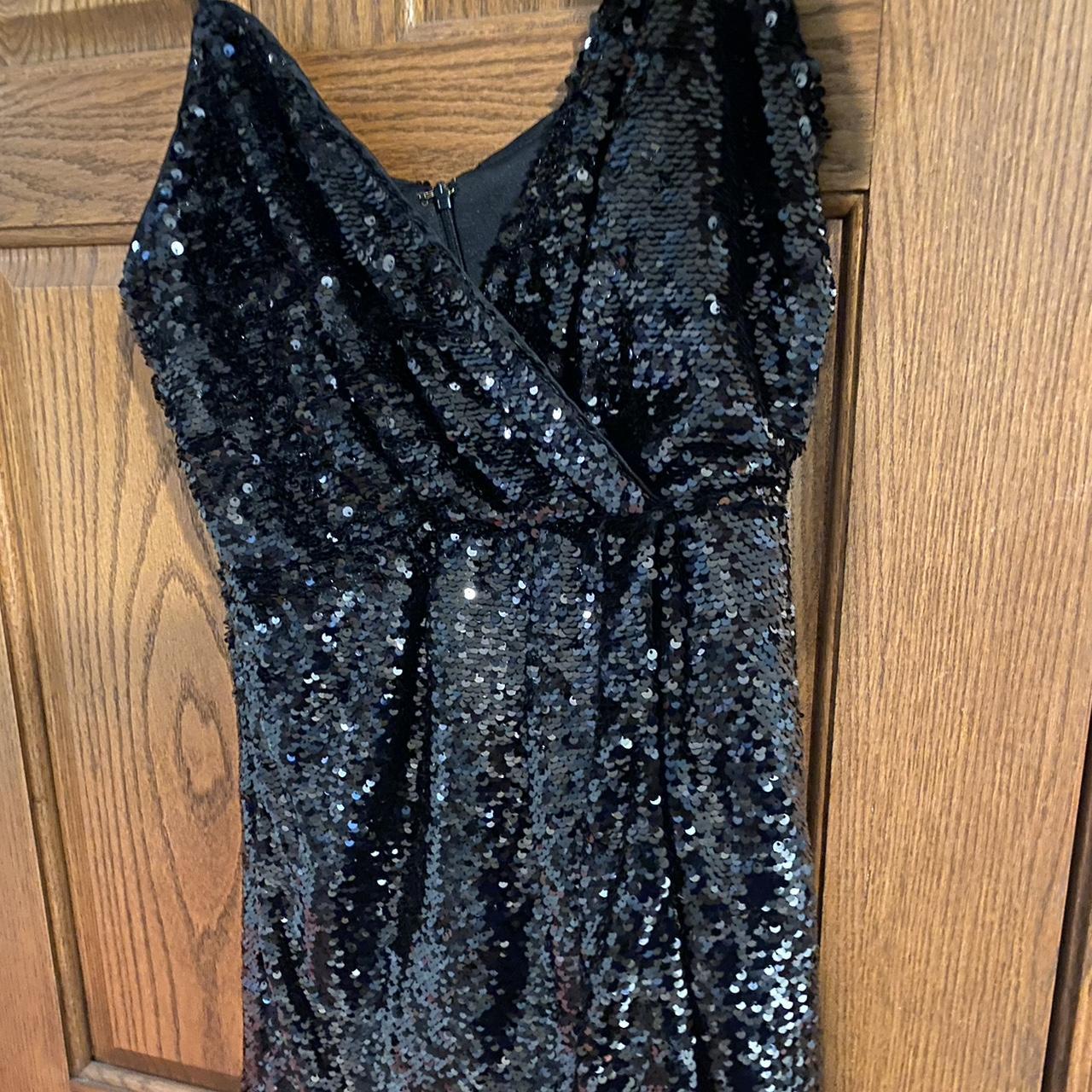 Lulus black sequin romper. Worn once for the eras... - Depop