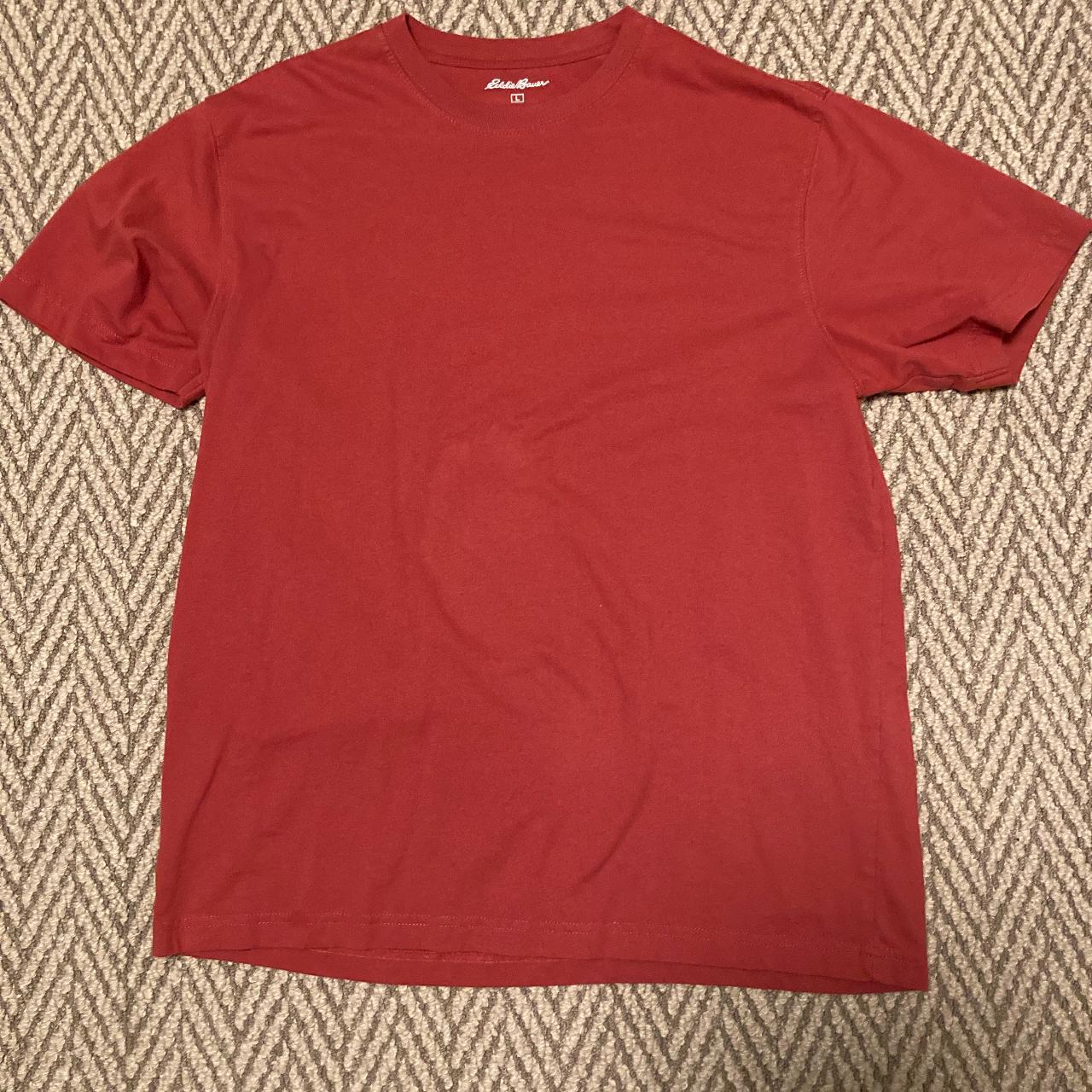 Eddie Bauer Men's Red Tshirt Depop
