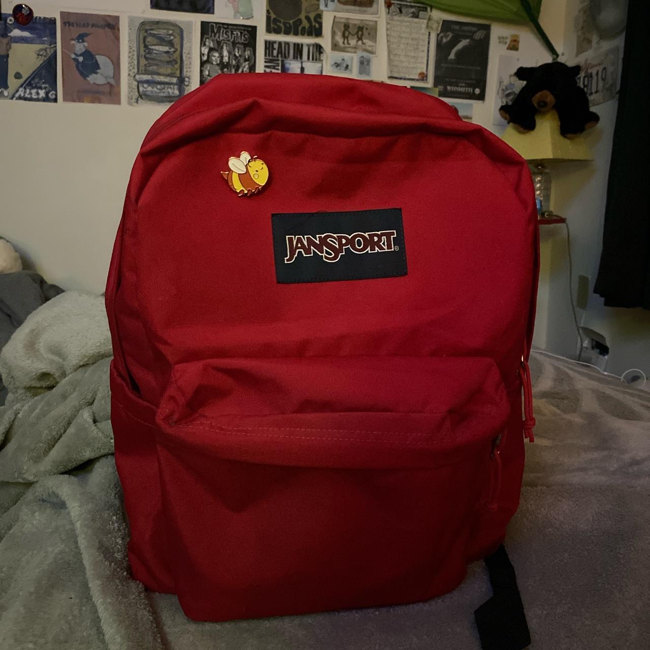 red jansport backpack, full size & very spacious.... Depop