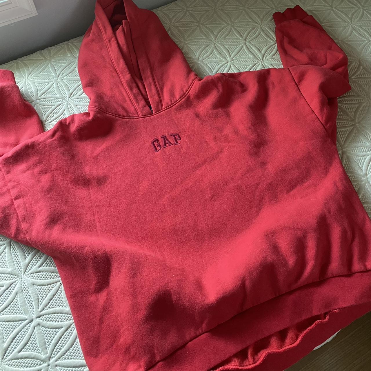 Oversized red GAP hoodie Size large Super comfyyy Depop