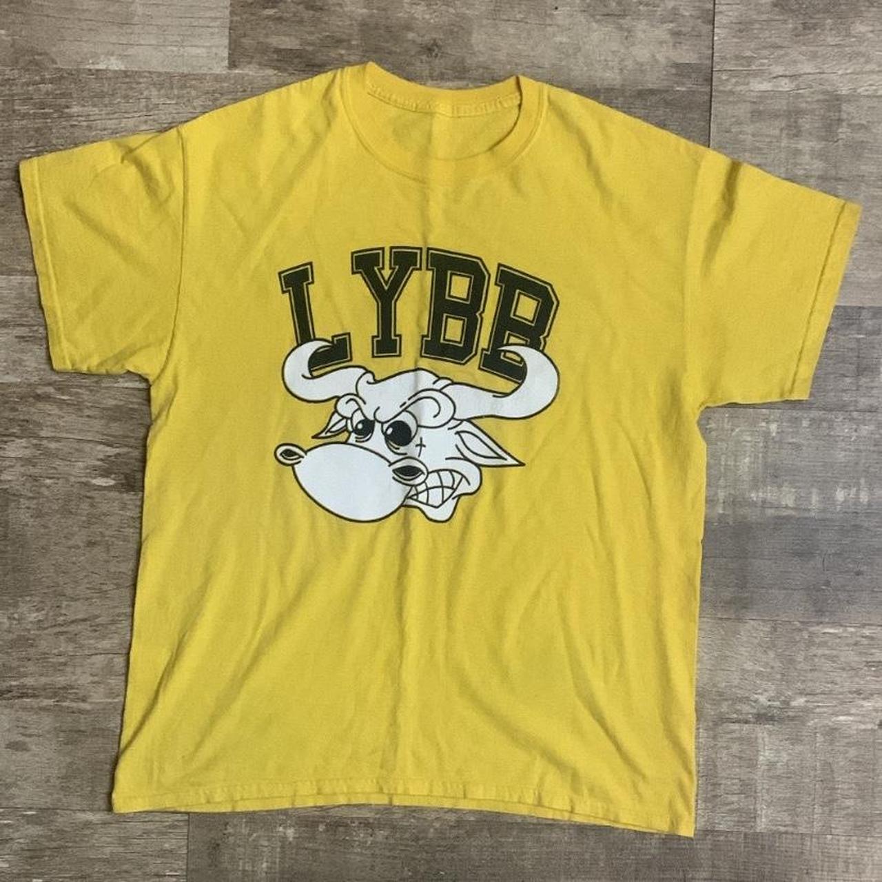 last-year-being-broke-men-s-black-and-yellow-t-shirt-depop